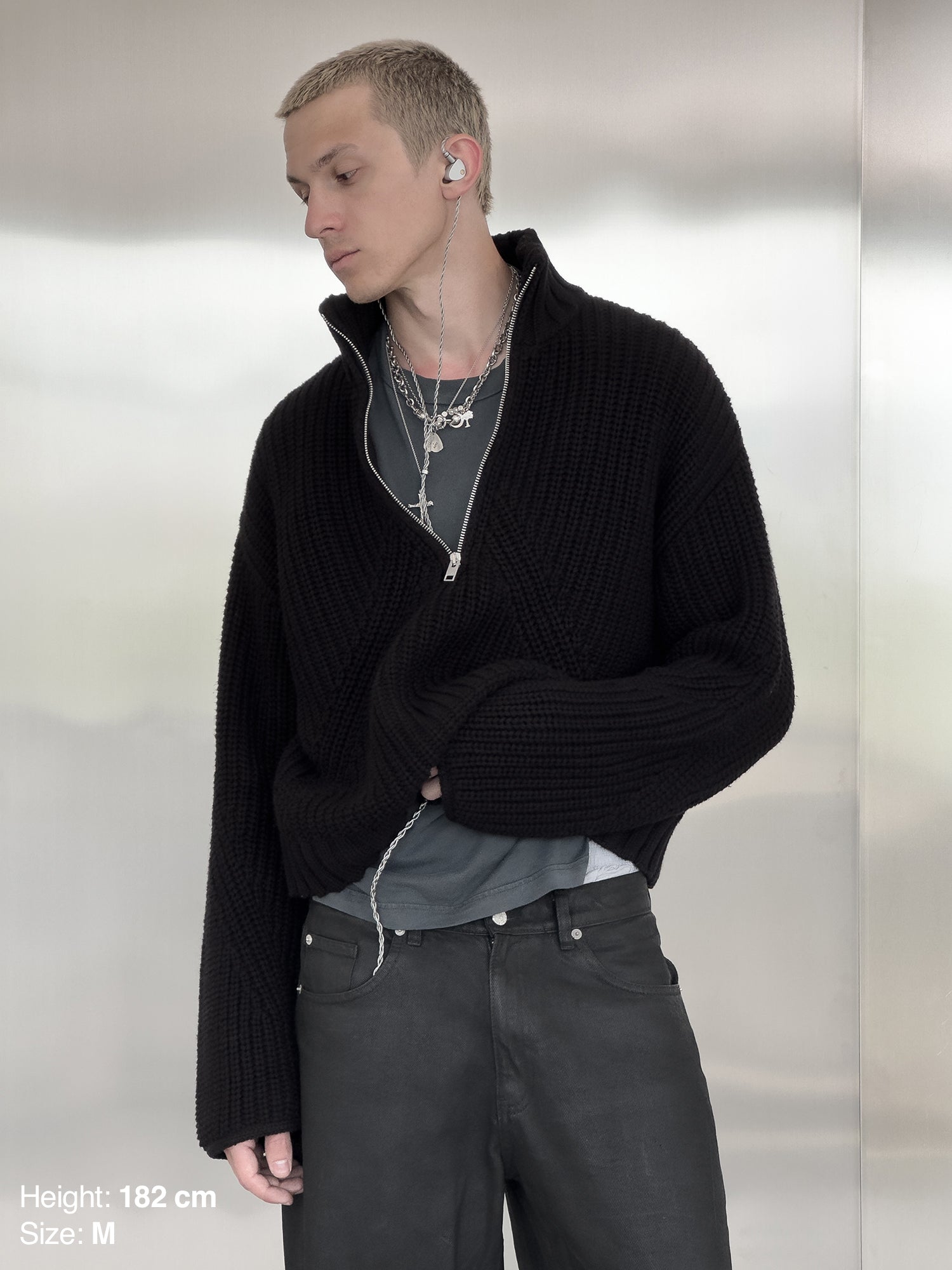 QUARTER ZIP - BLACK-Fineriform