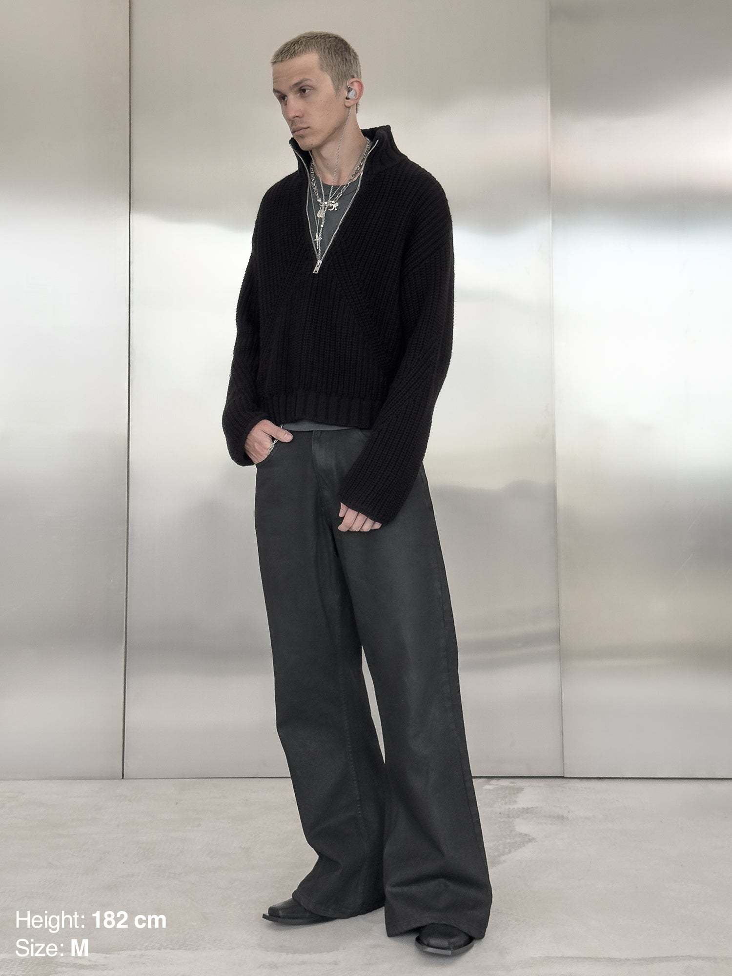 QUARTER ZIP - BLACK-Fineriform