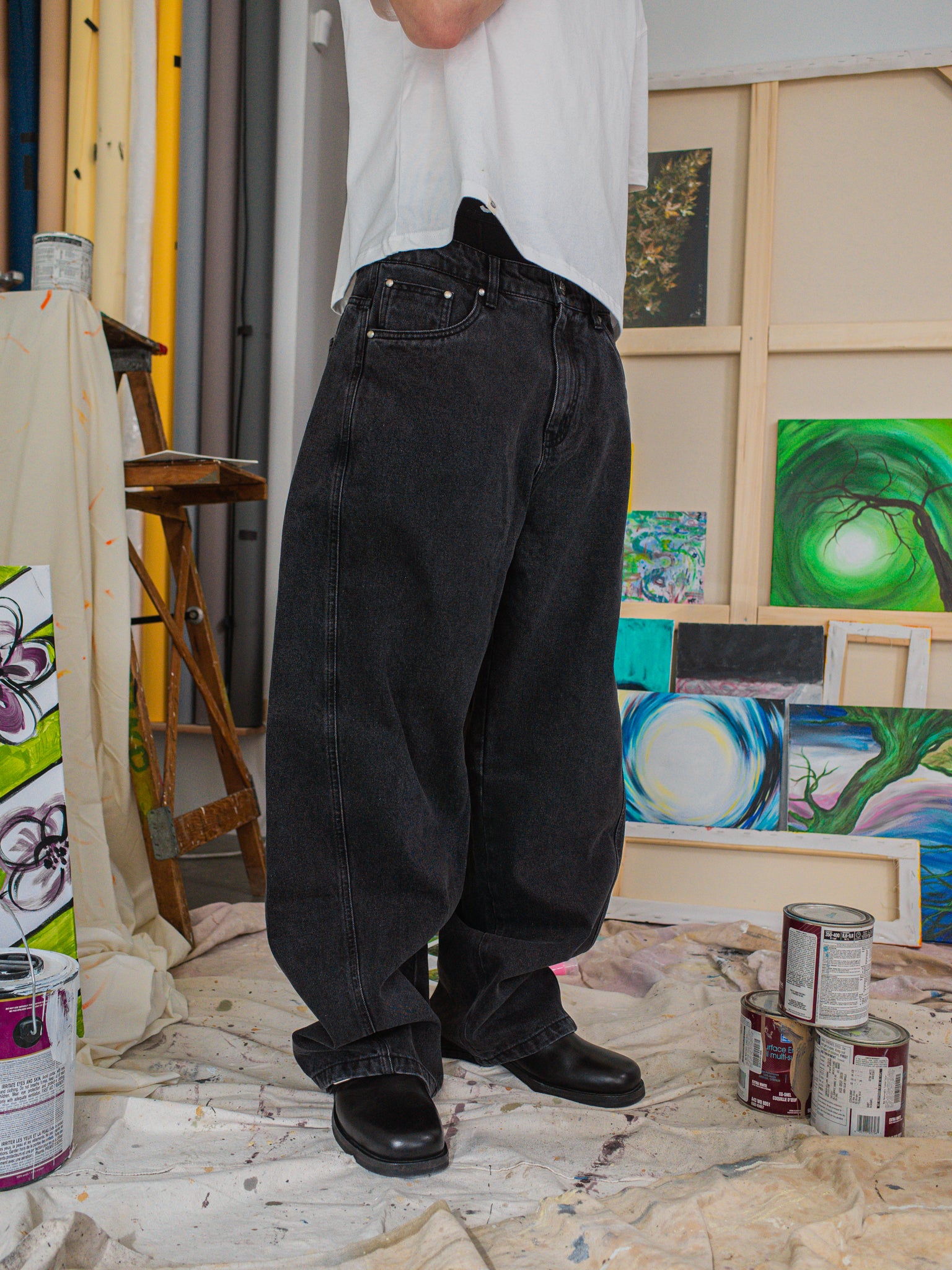 CREATIVE DEPT JEANS - BLACK-Fineriform