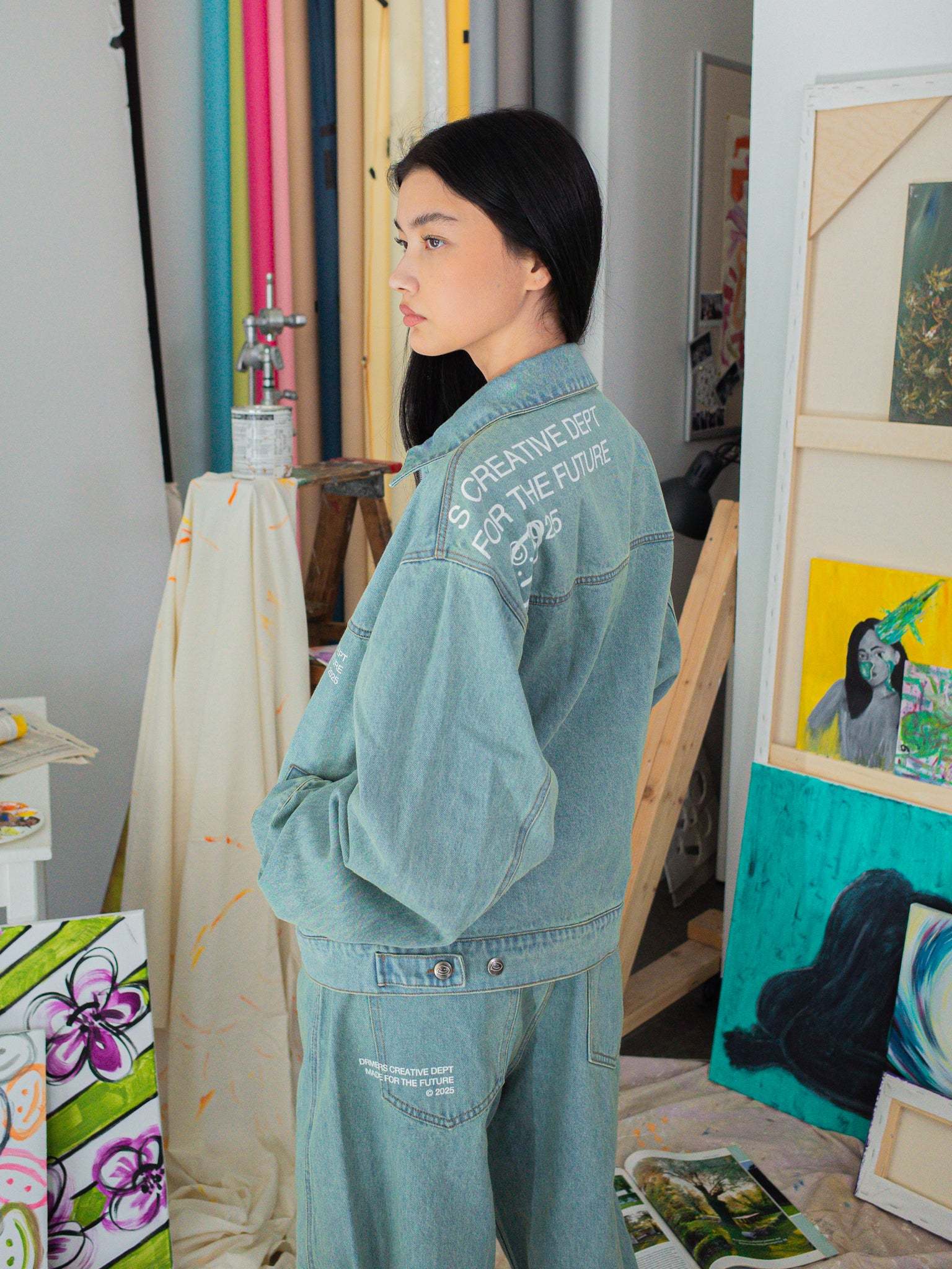 CREATIVE DEPT DENIM WORK JACKET - BLUE-Fineriform