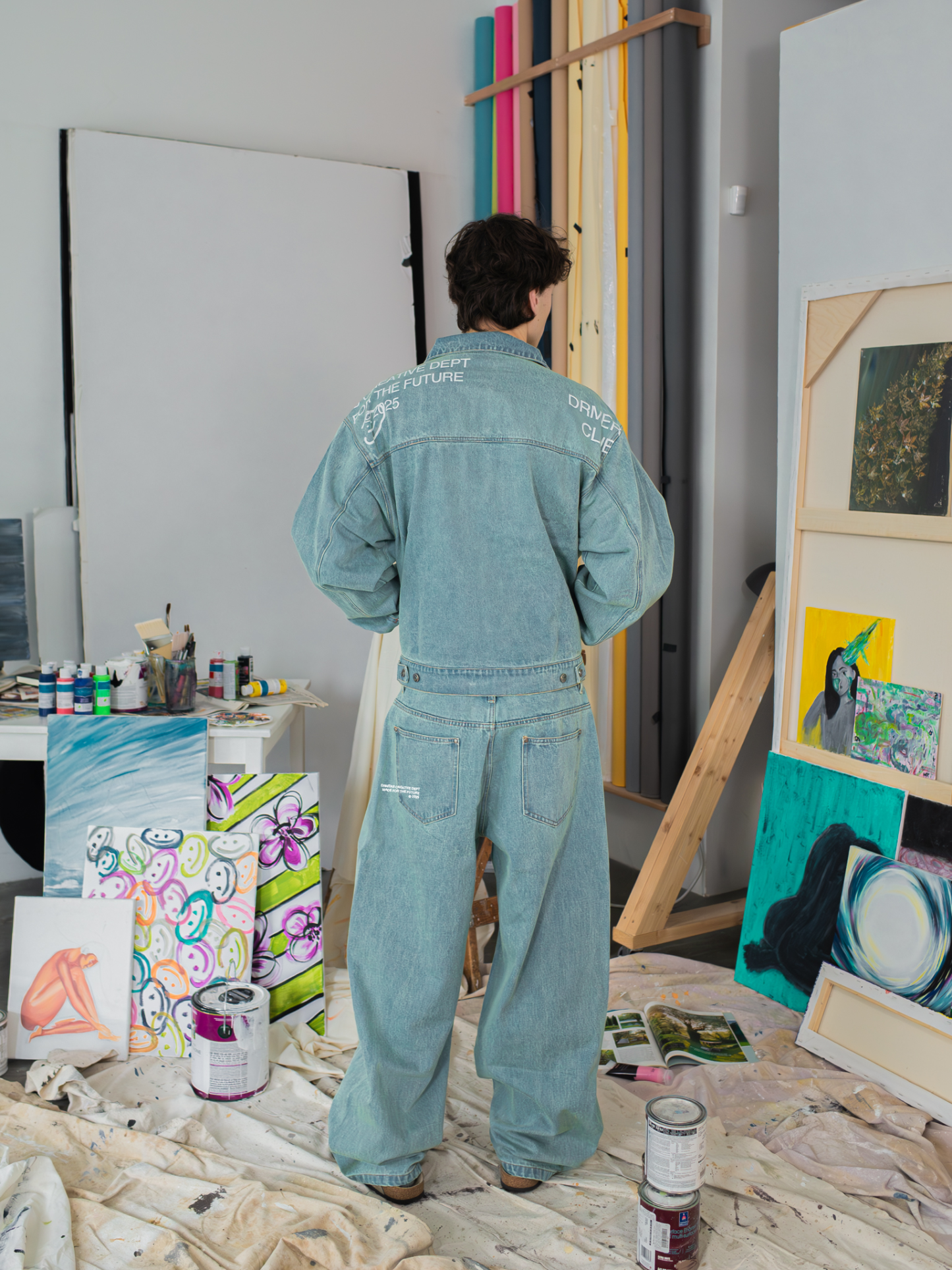 CREATIVE DEPT DENIM WORK JACKET - BLUE-Fineriform