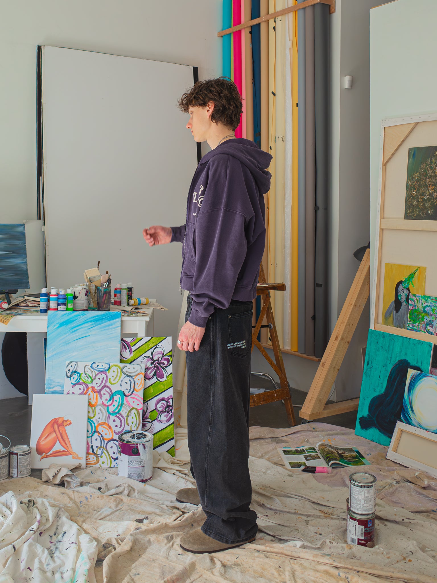 FALLING LETTERS ZIP UP - PURPLE DUSK-Fineriform