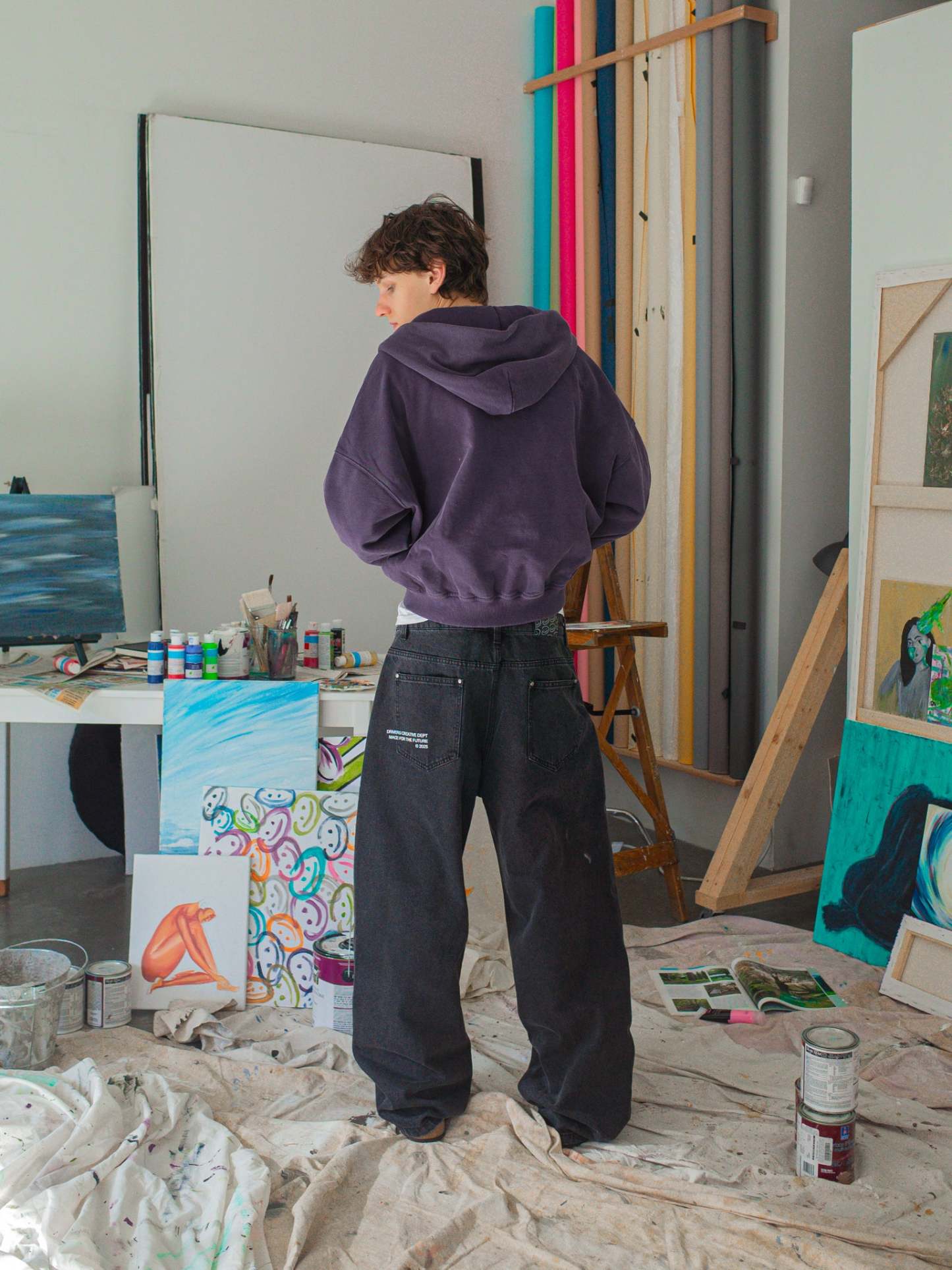 FALLING LETTERS ZIP UP - PURPLE DUSK-Fineriform