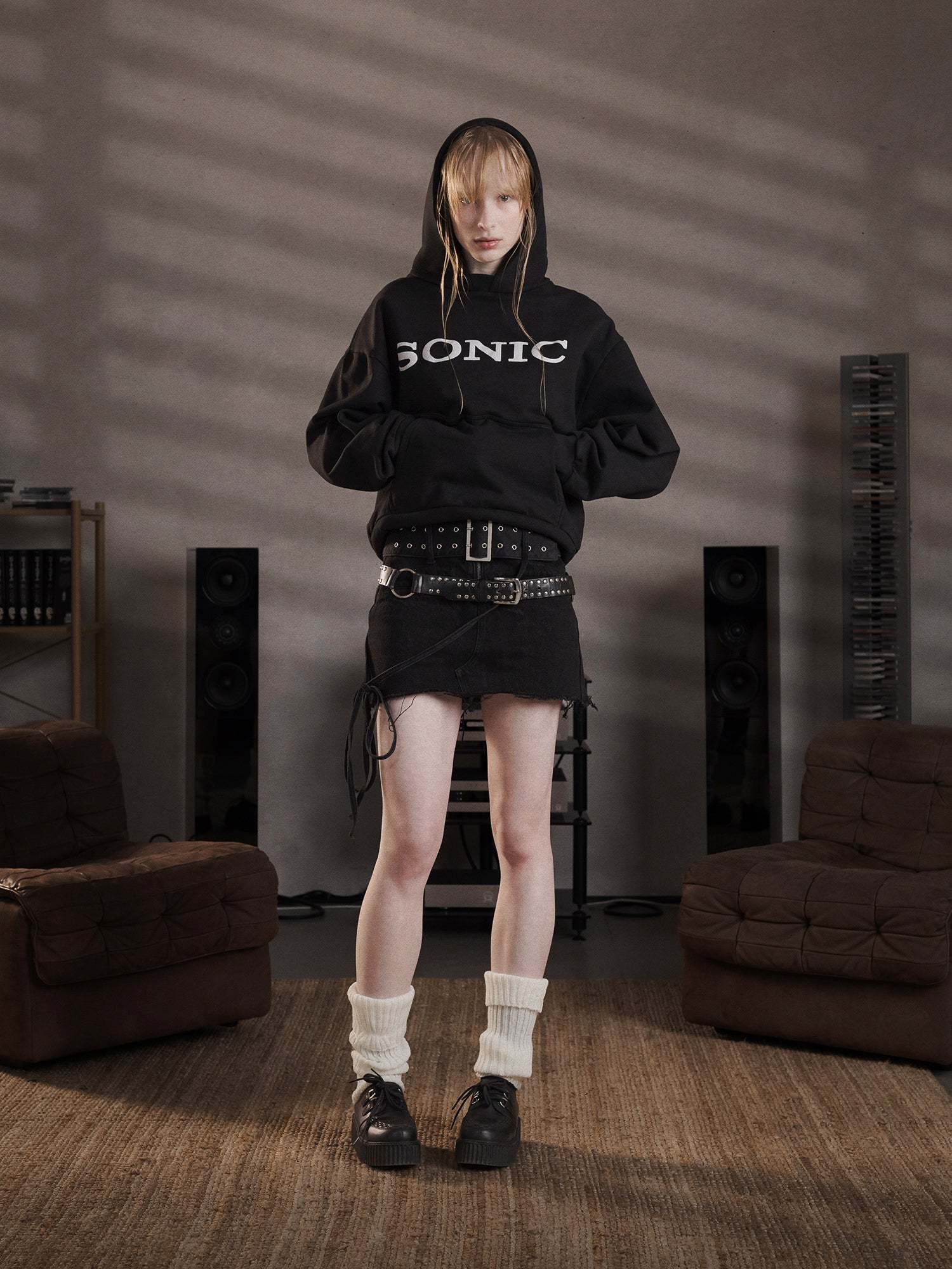 THE SONIC HOODIE - VINTAGE BLACK-Fineriform