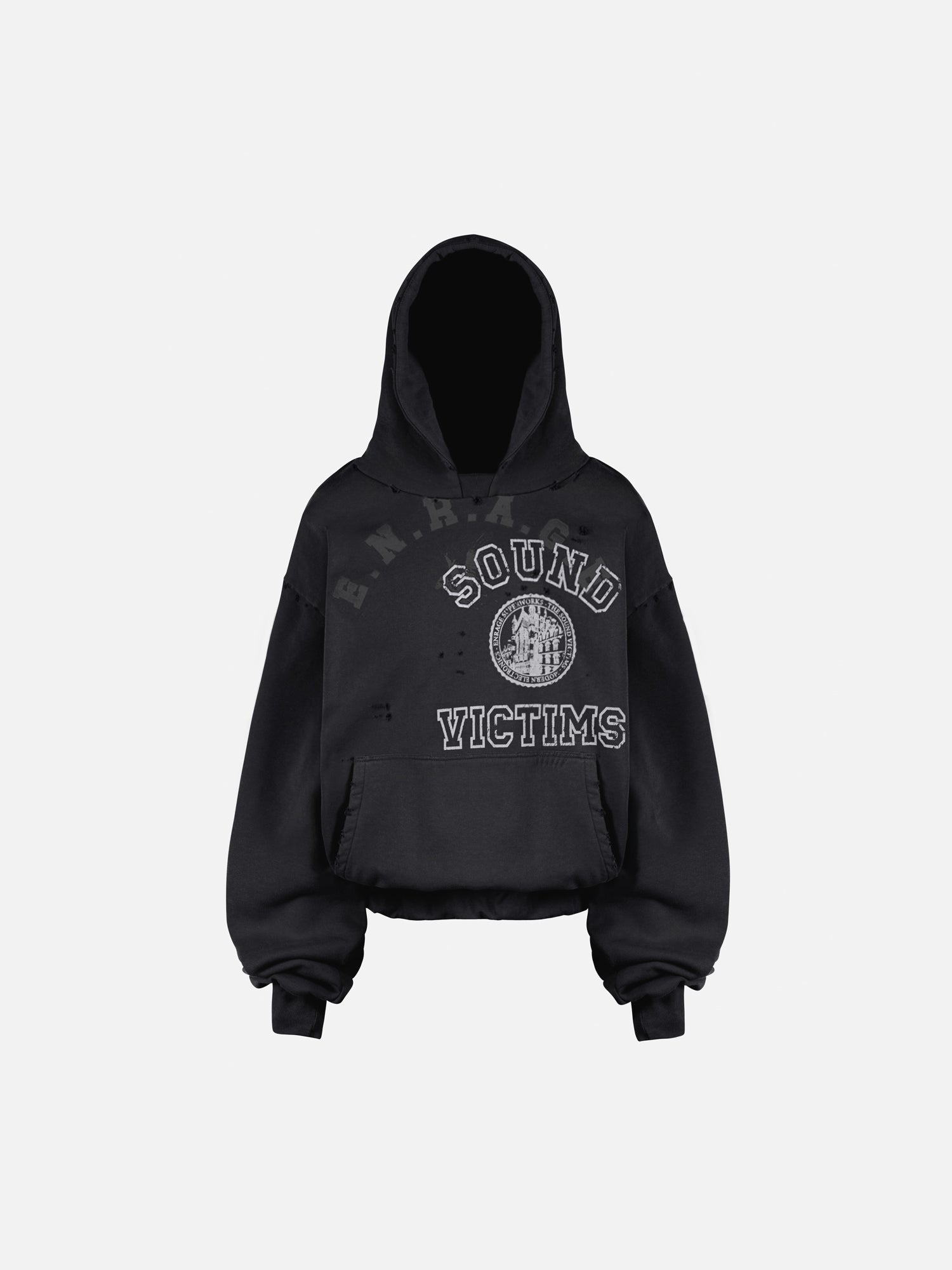 THE SOUND VICTIMS HOODIE - VINTAGE BLACK-Fineriform