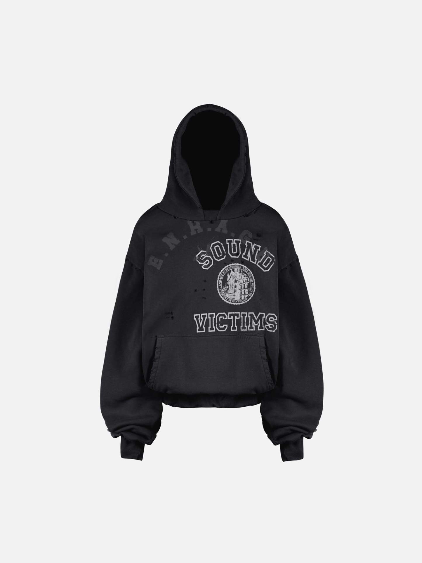 THE SOUND VICTIMS HOODIE - VINTAGE BLACK-Fineriform