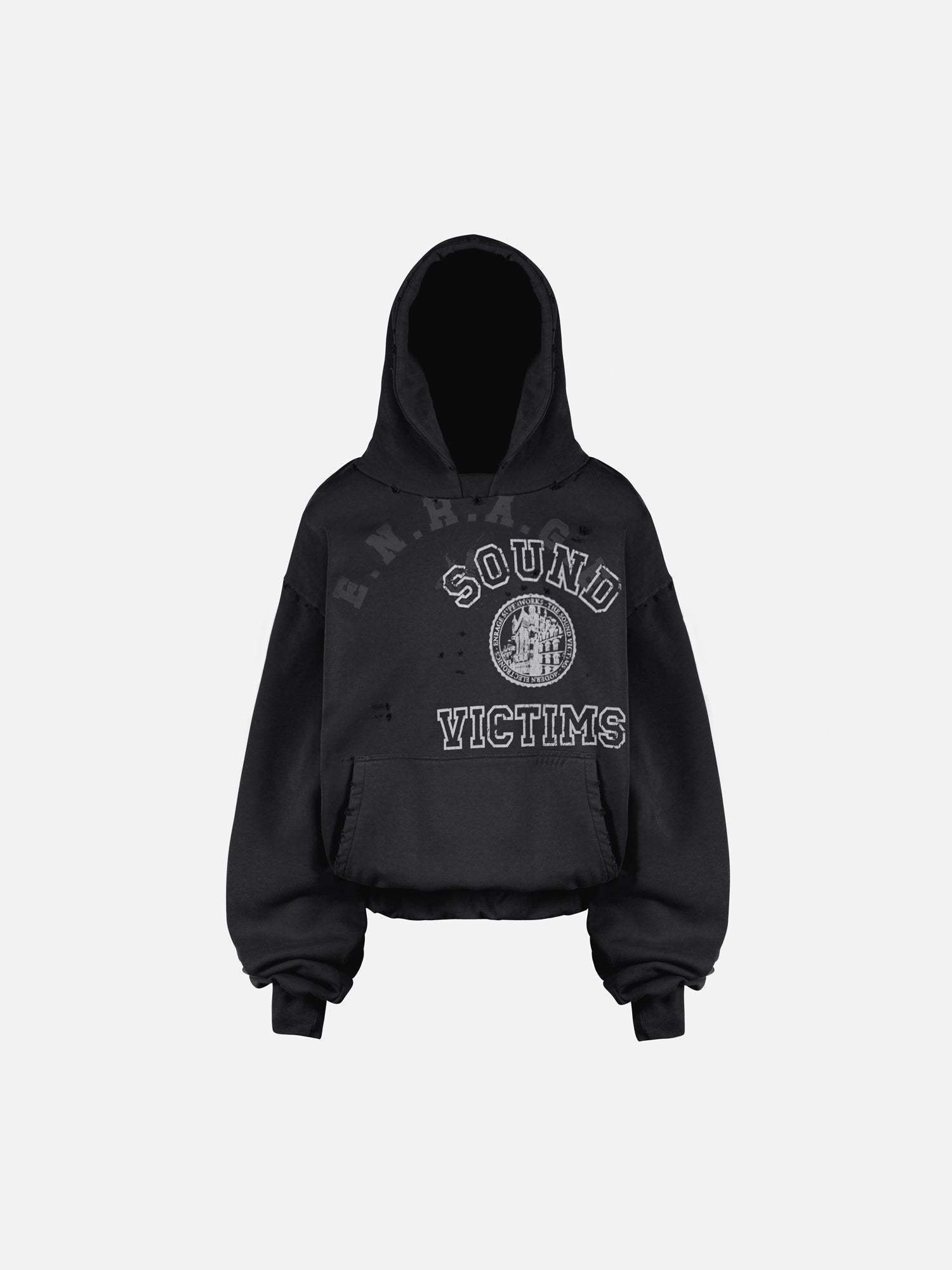 THE SOUND VICTIMS HOODIE - VINTAGE BLACK-Fineriform