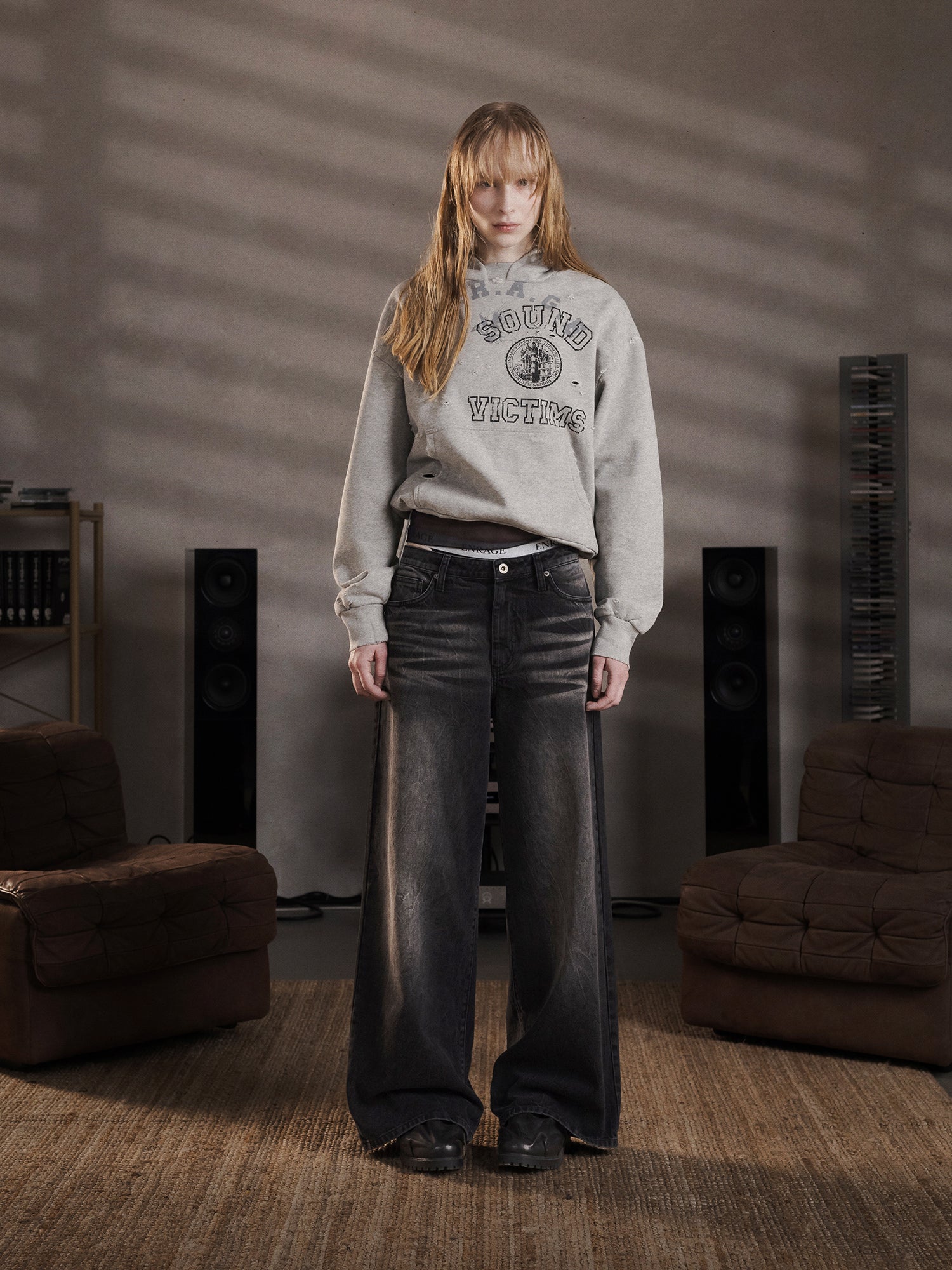 THE SOUND VICTIMS HOODIE - GRAY-Fineriform