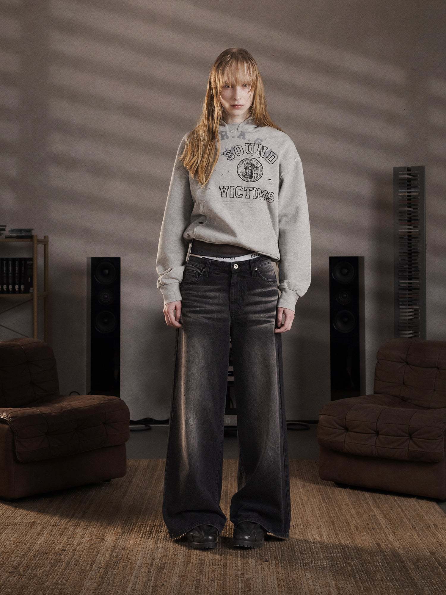 THE SOUND VICTIMS HOODIE - GRAY-Fineriform