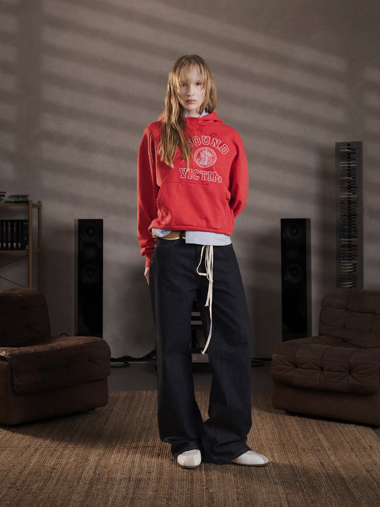 THE SOUND VICTIMS HOODIE - VINTAGE RED-Fineriform