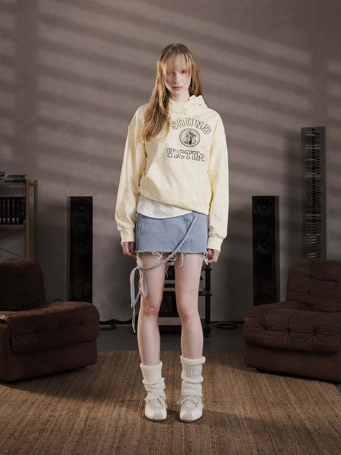 THE SOUND VICTIMS HOODIE - VINTAGE YELLOW-Fineriform