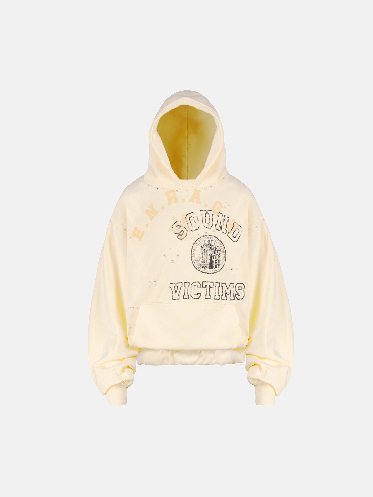 THE SOUND VICTIMS HOODIE - VINTAGE YELLOW-Fineriform