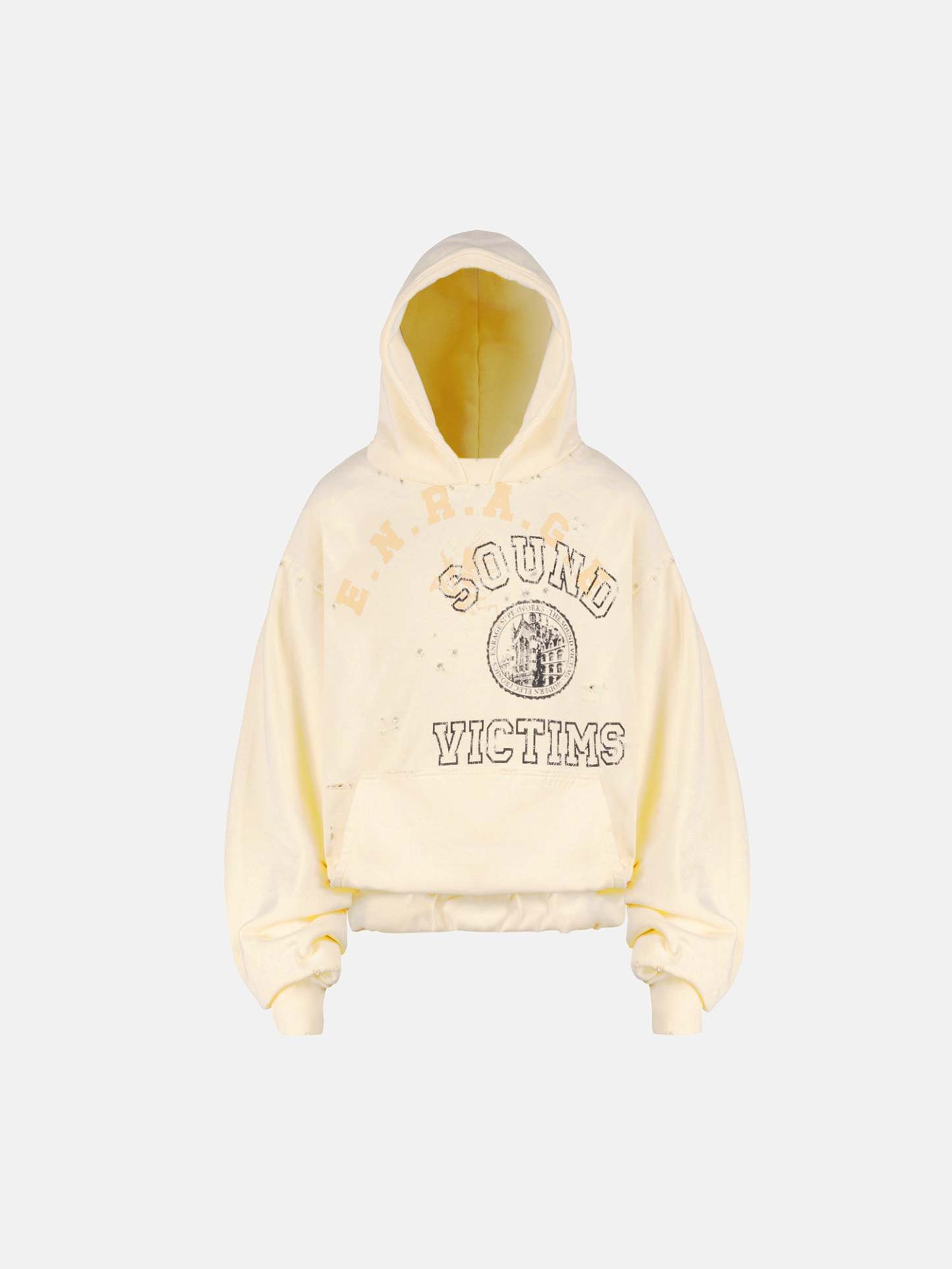 THE SOUND VICTIMS HOODIE - VINTAGE YELLOW-Fineriform