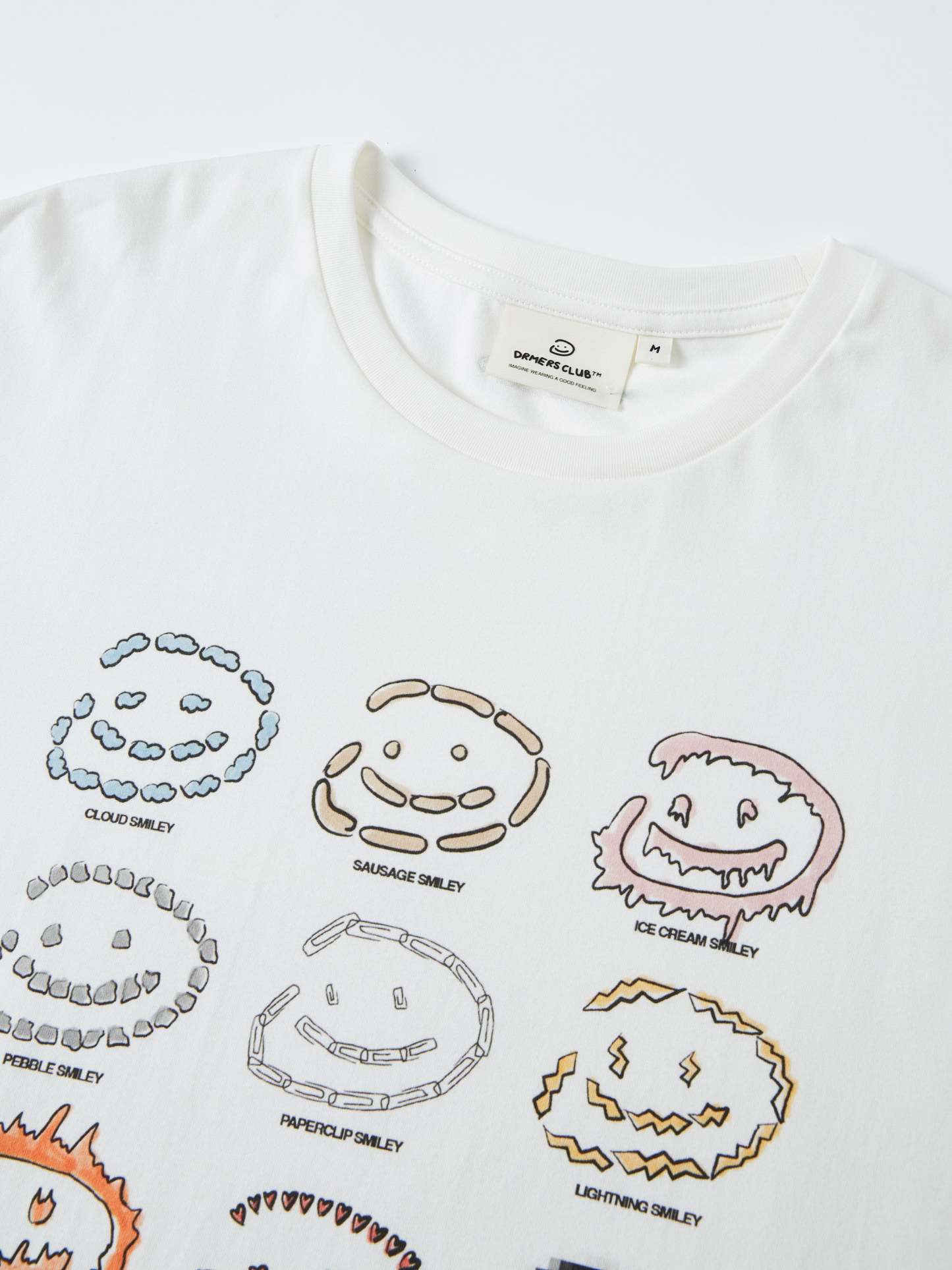 SMILEY GRID TEE - WHITE-Fineriform