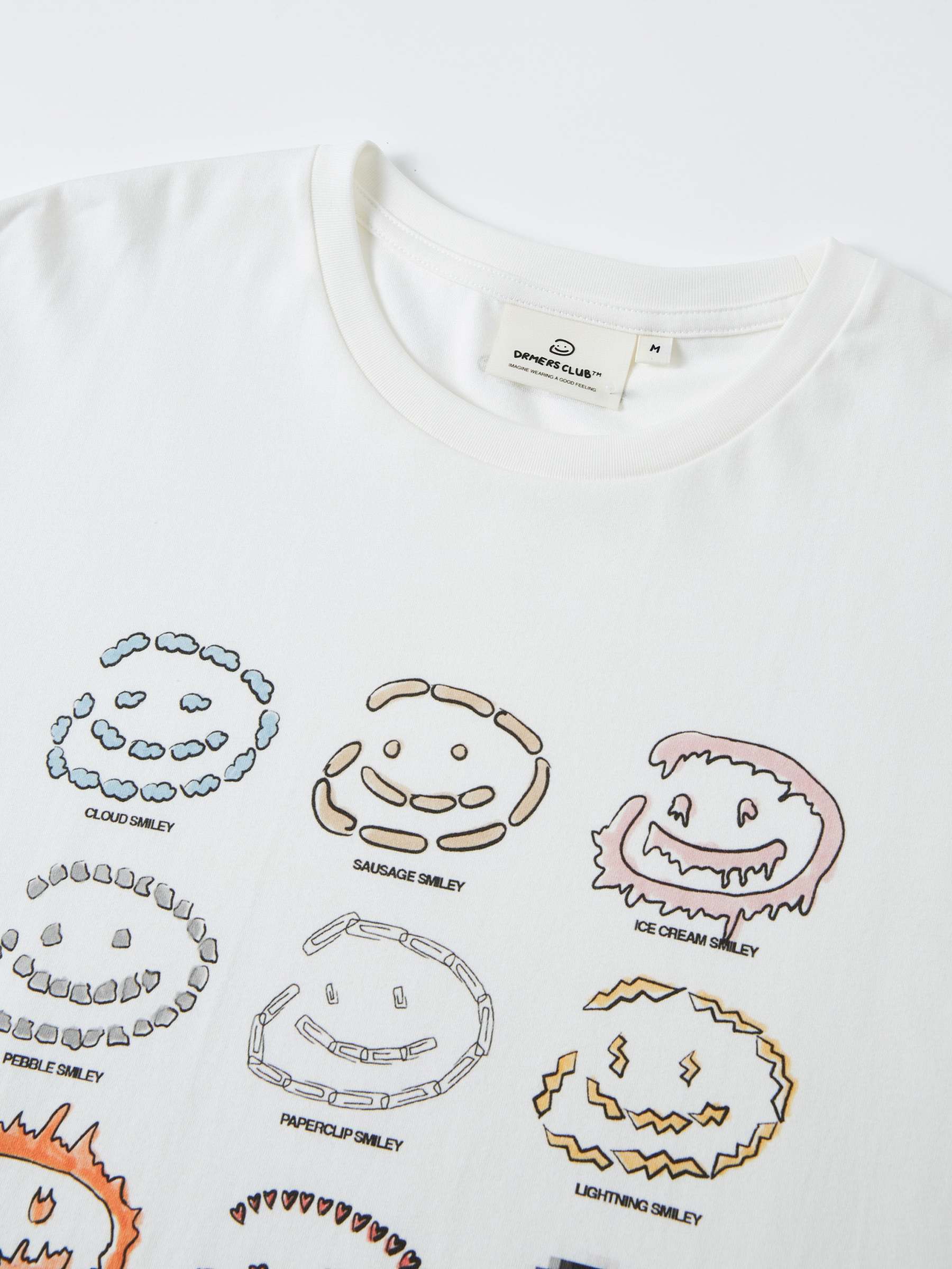 SMILEY GRID TEE - WHITE-Fineriform
