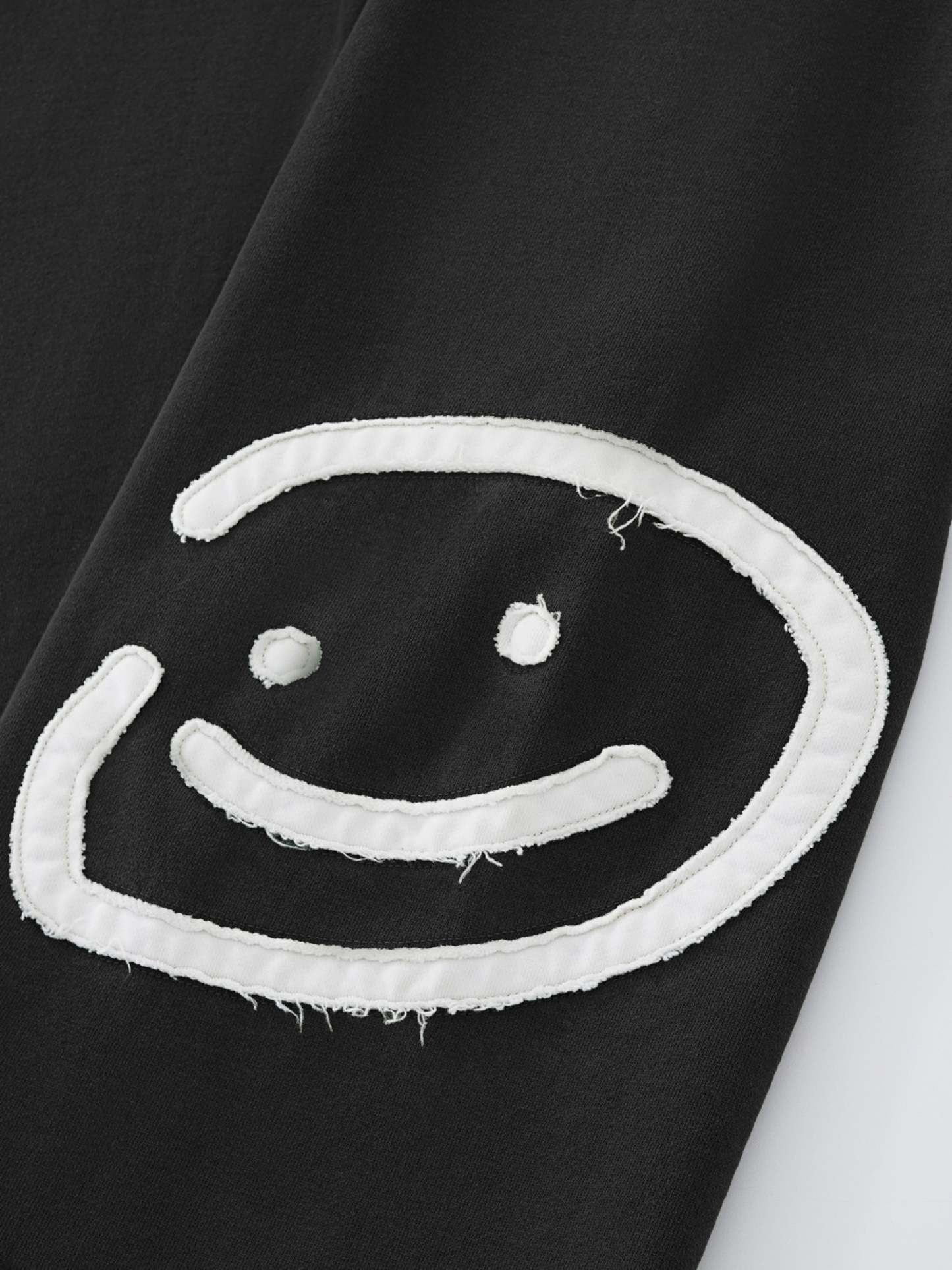 SMILEY PATCH SWEATPANTS - VINTAGE BLACK-Fineriform