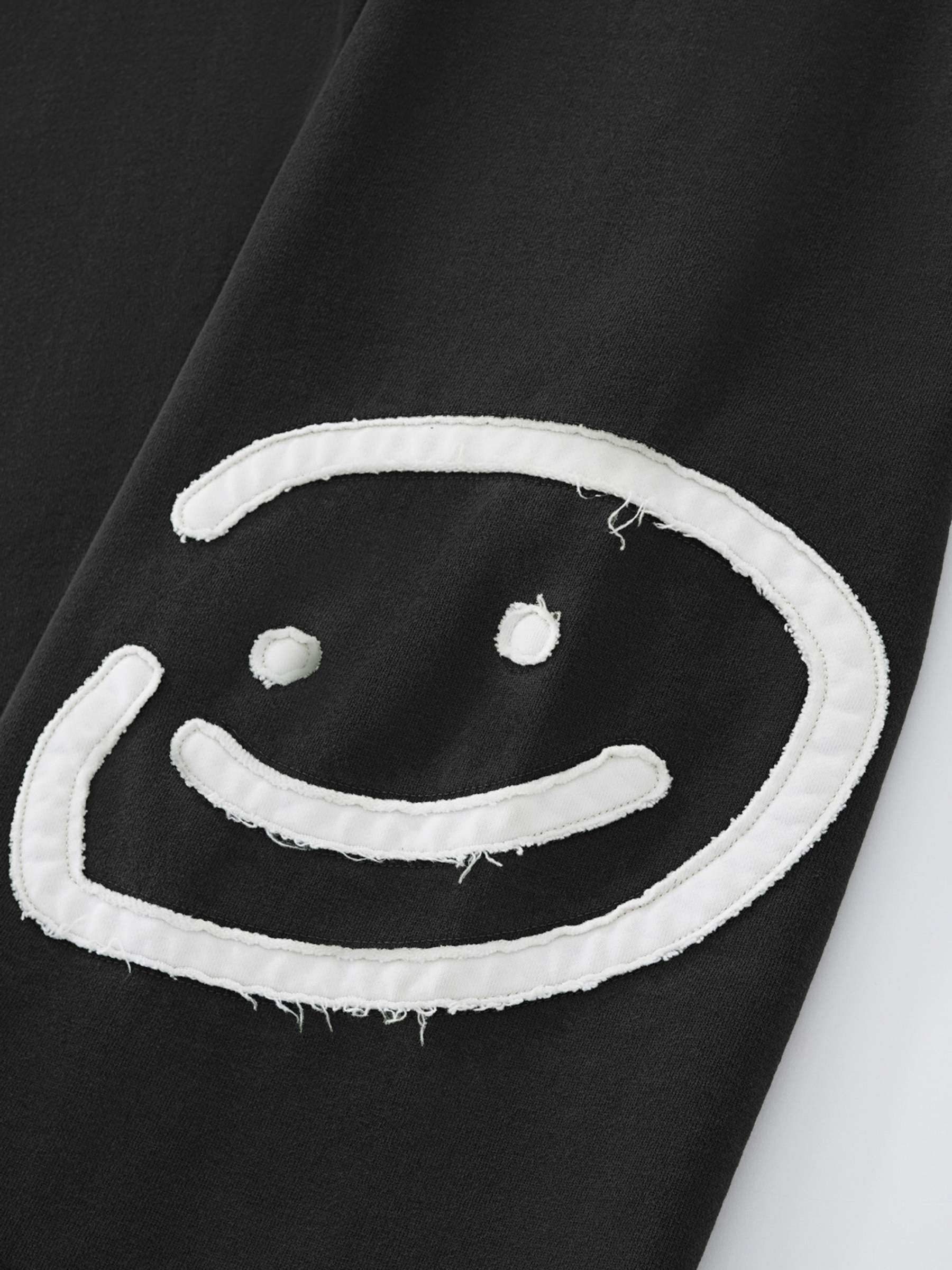 SMILEY PATCH SWEATPANTS - VINTAGE BLACK-Fineriform