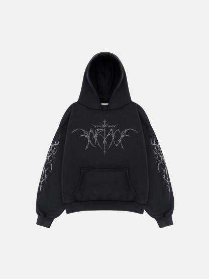 TRIBAL HOODIE - VINTAGE BLACK-Fineriform