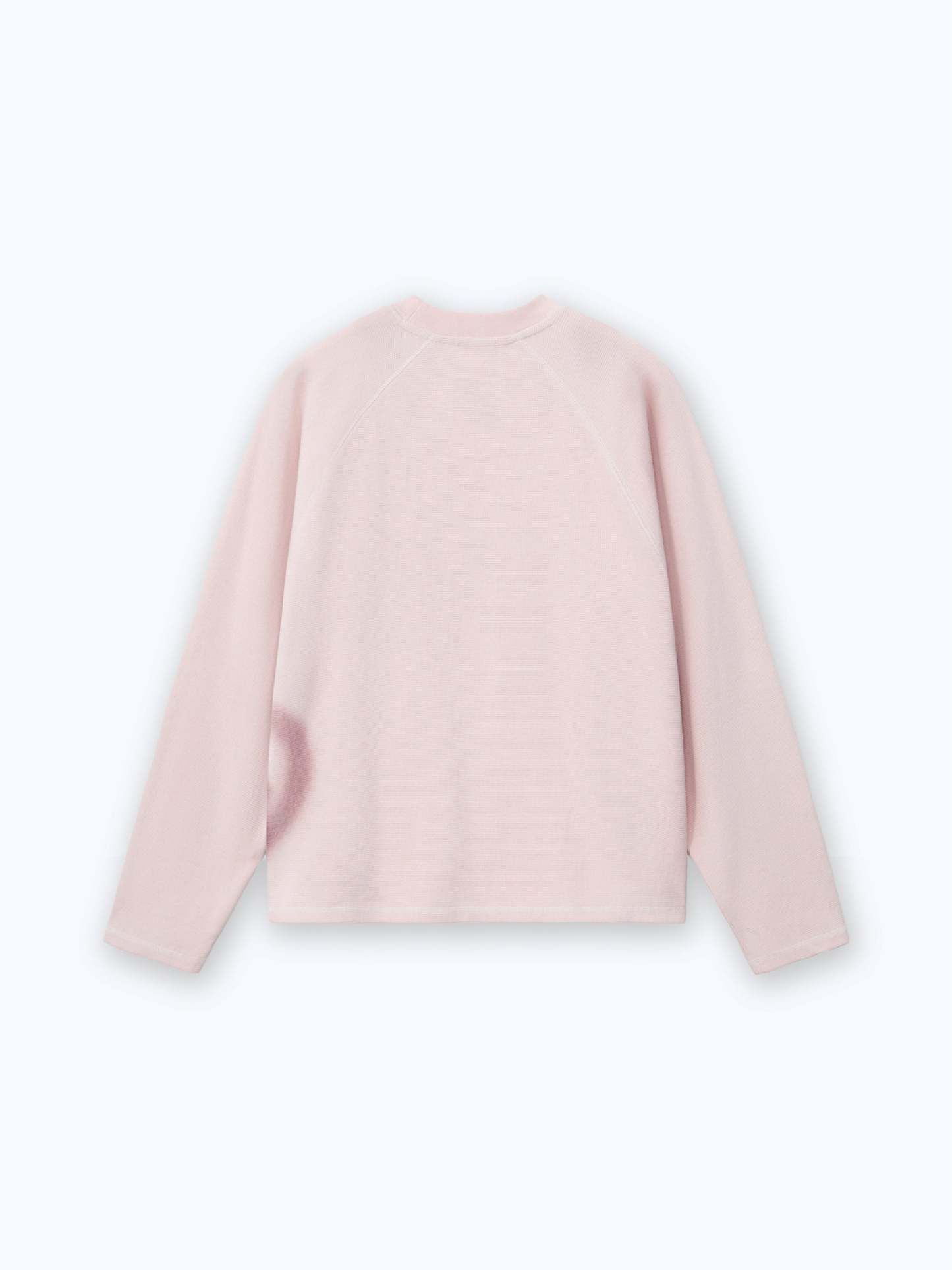 SMILEY WAFFLE LONG SLEEVE TEE - COTTON CANDY PINK-Fineriform