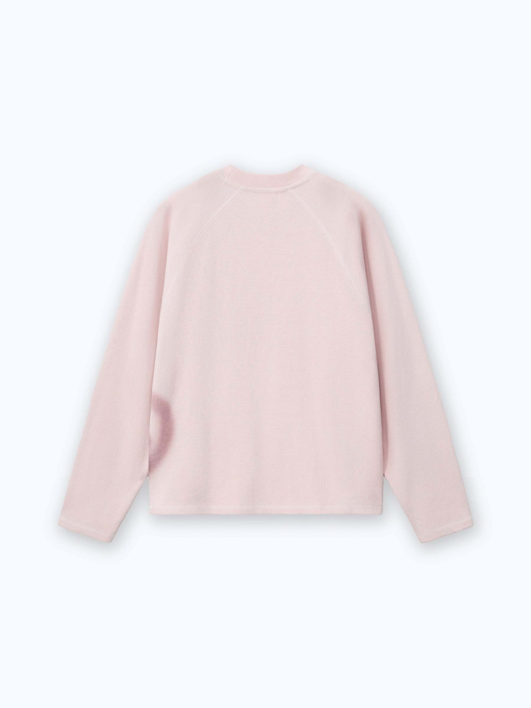 SMILEY WAFFLE LONG SLEEVE TEE - COTTON CANDY PINK-Fineriform
