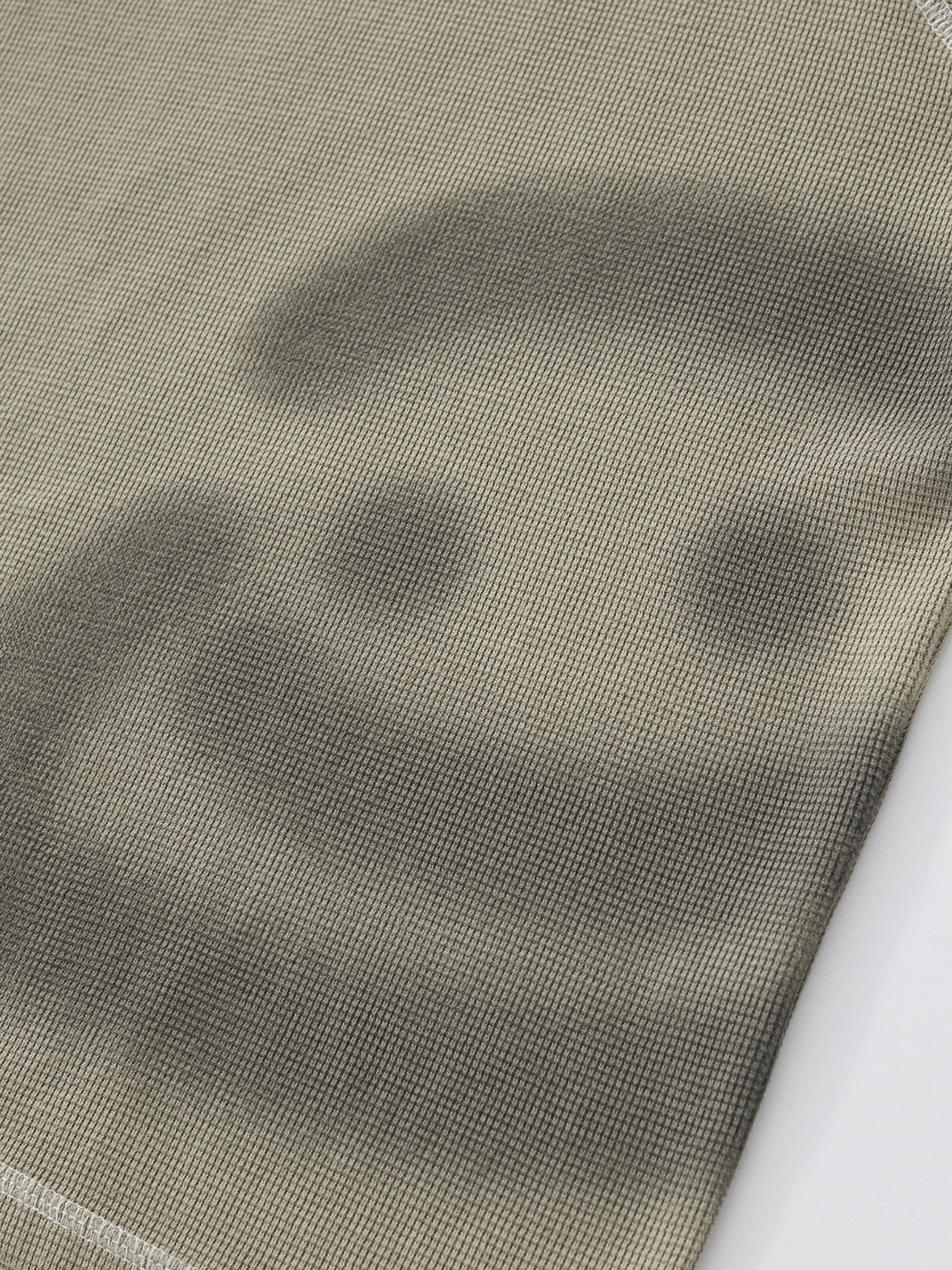 SMILEY WAFFLE LONG SLEEVE TEE - SAGE SMOKE-Fineriform
