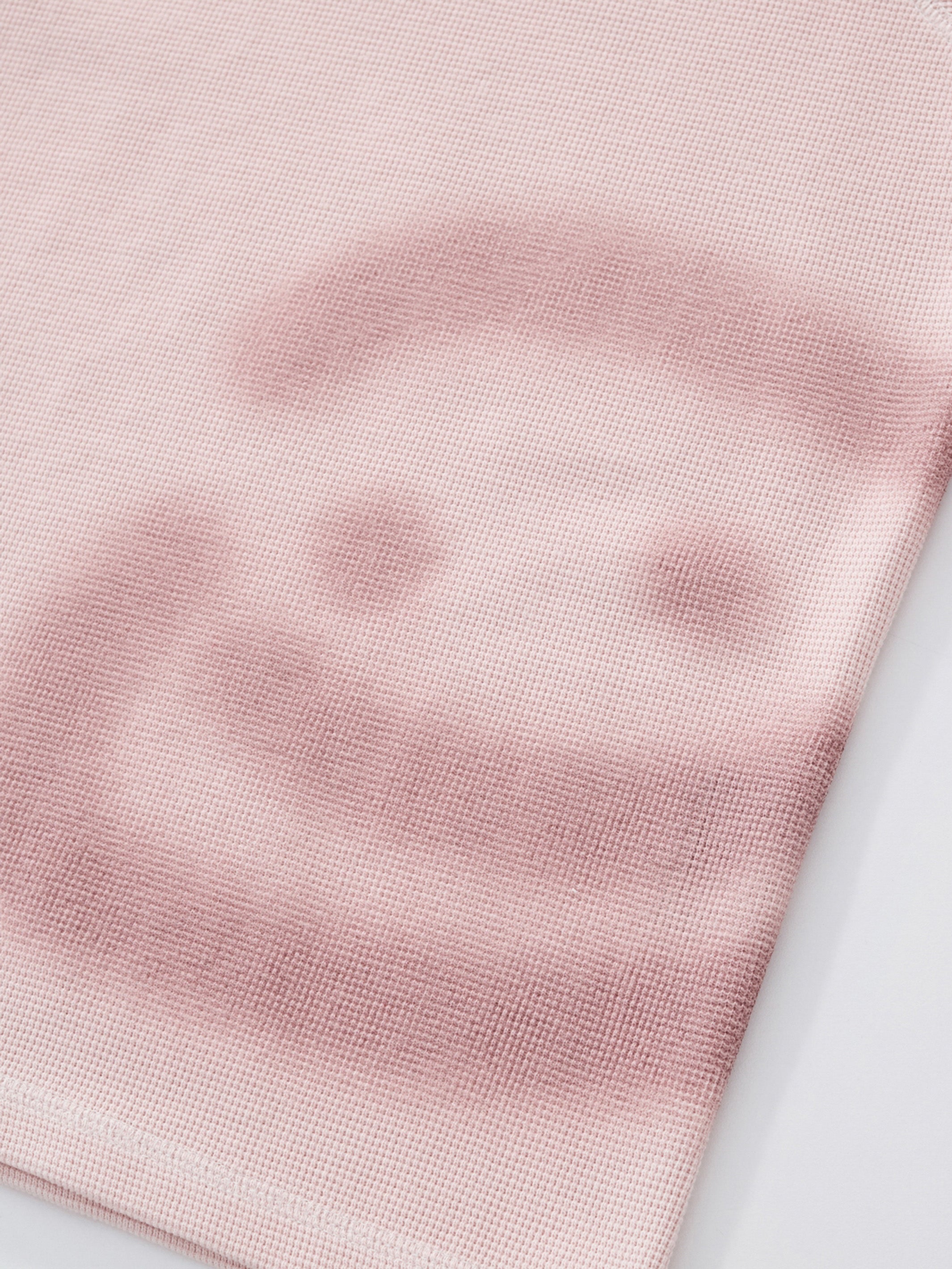 SMILEY WAFFLE LONG SLEEVE TEE - COTTON CANDY PINK-Fineriform