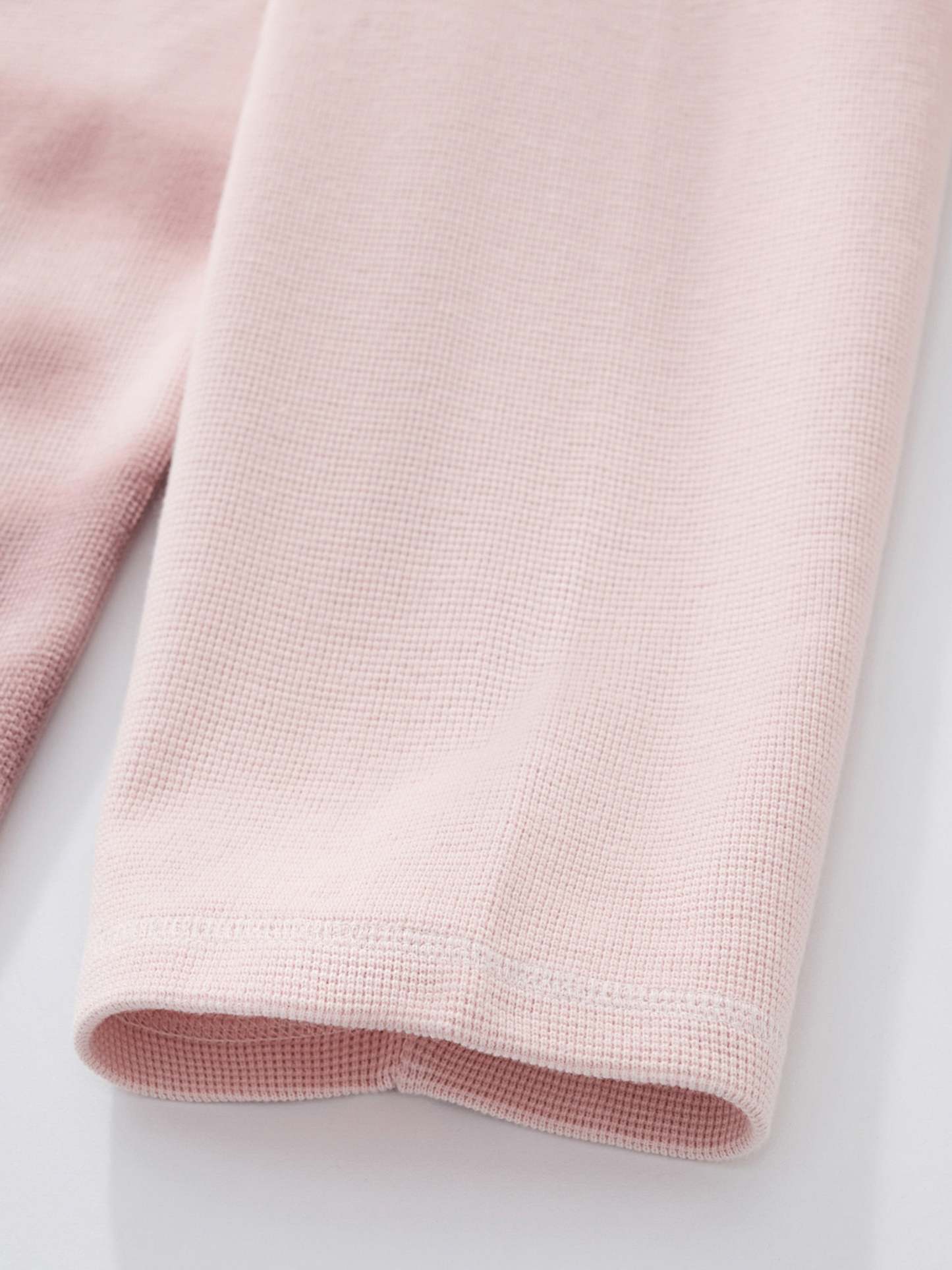 SMILEY WAFFLE LONG SLEEVE TEE - COTTON CANDY PINK-Fineriform