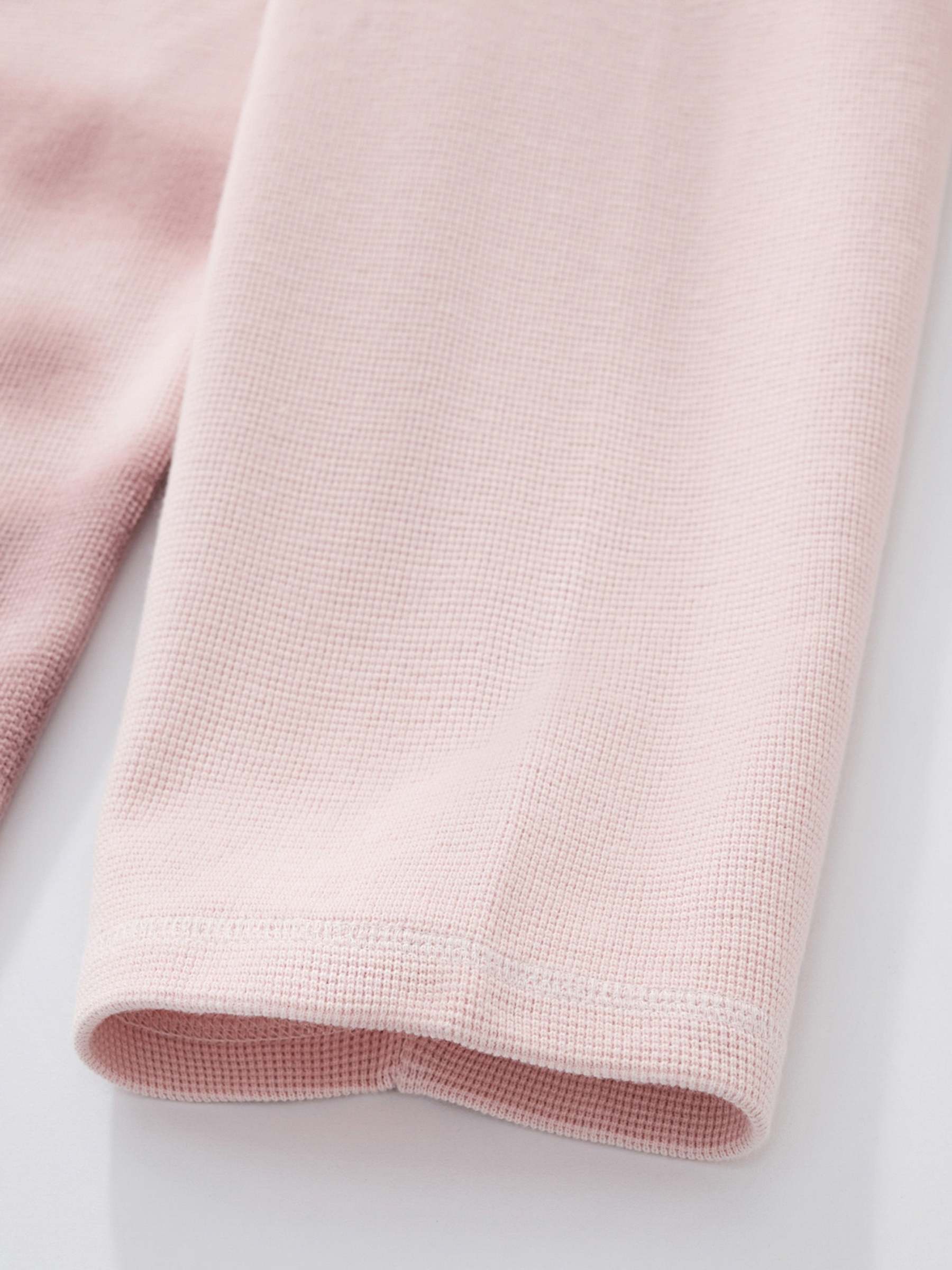 SMILEY WAFFLE LONG SLEEVE TEE - COTTON CANDY PINK-Fineriform