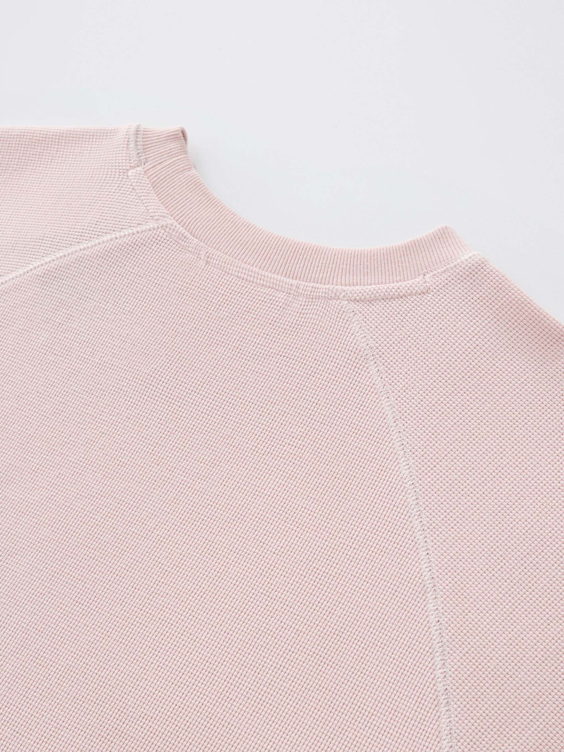 SMILEY WAFFLE LONG SLEEVE TEE - COTTON CANDY PINK-Fineriform