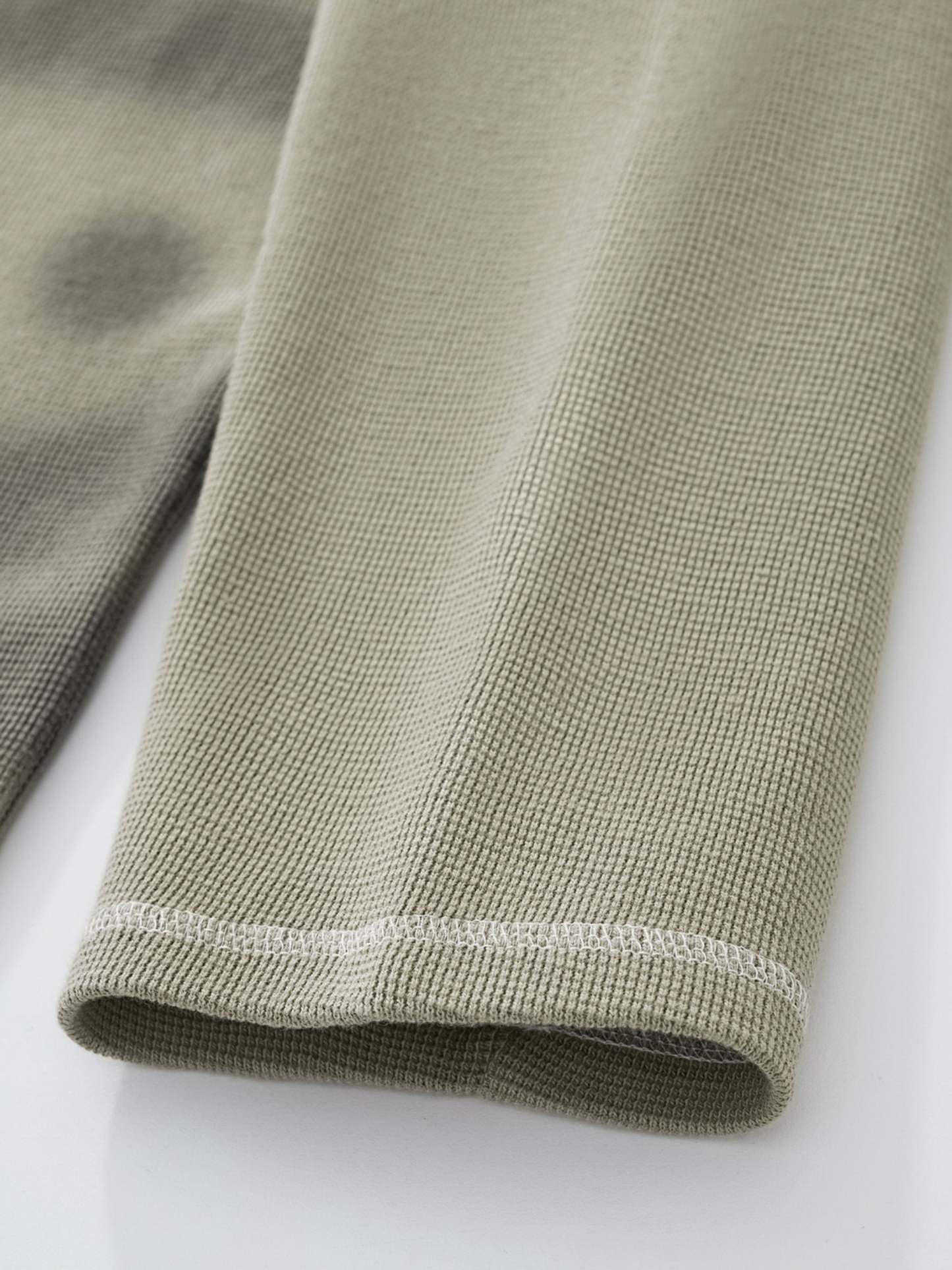 SMILEY WAFFLE LONG SLEEVE TEE - SAGE SMOKE-Fineriform