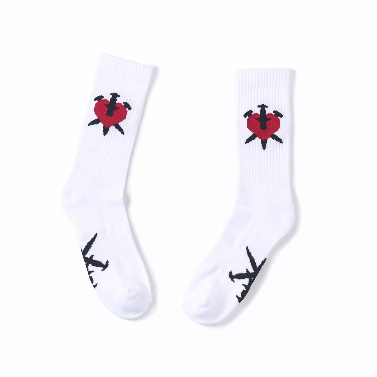 WHITE DAGGER HEART SOCKS-Fineriform