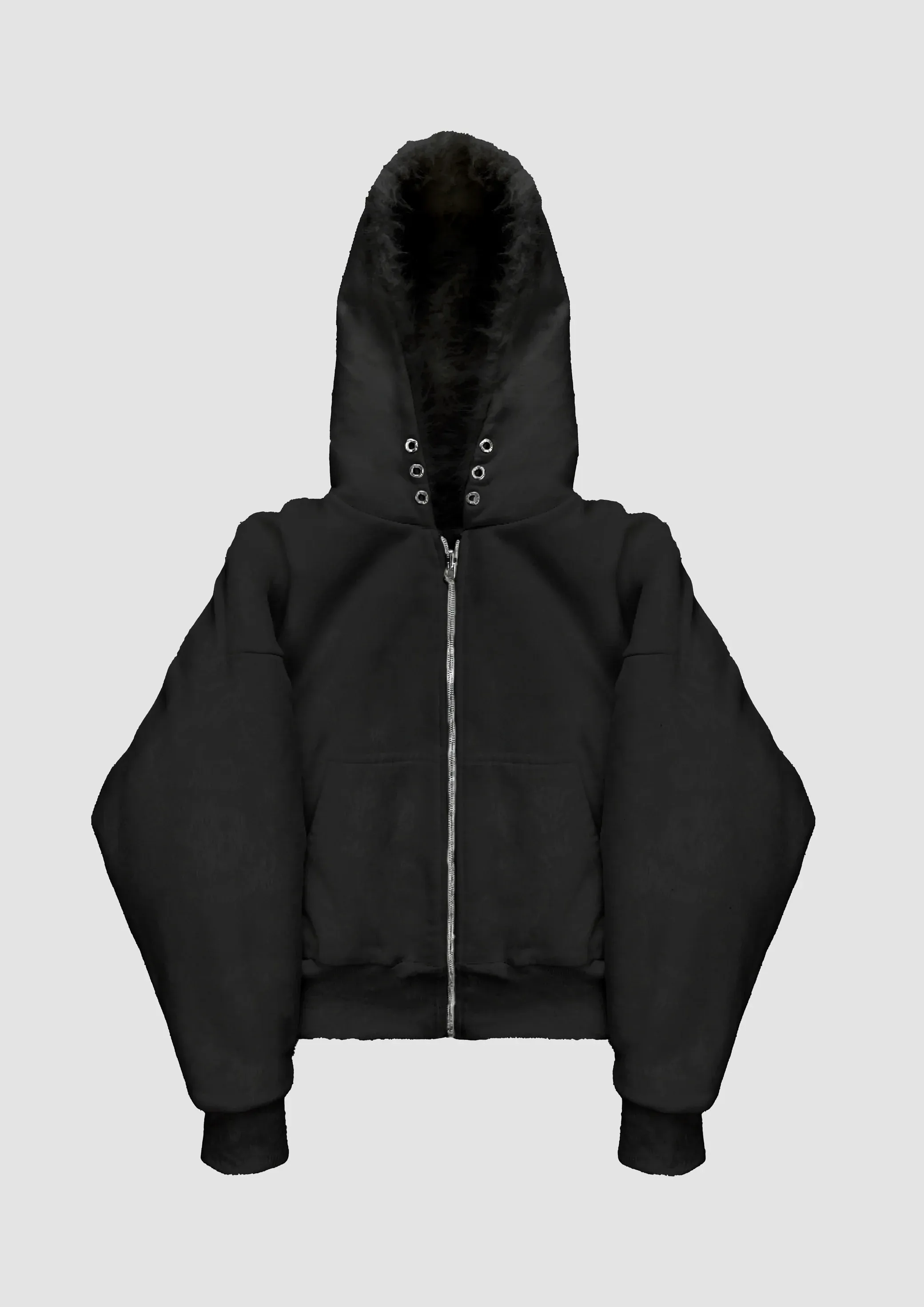 YETI FUR REVERSIBEL ZIP HOODIE-Fineriform