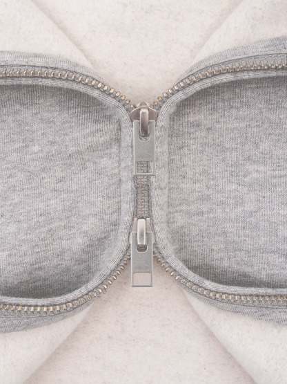 THE BLANC ZIP HOODIE - GRAY-Fineriform