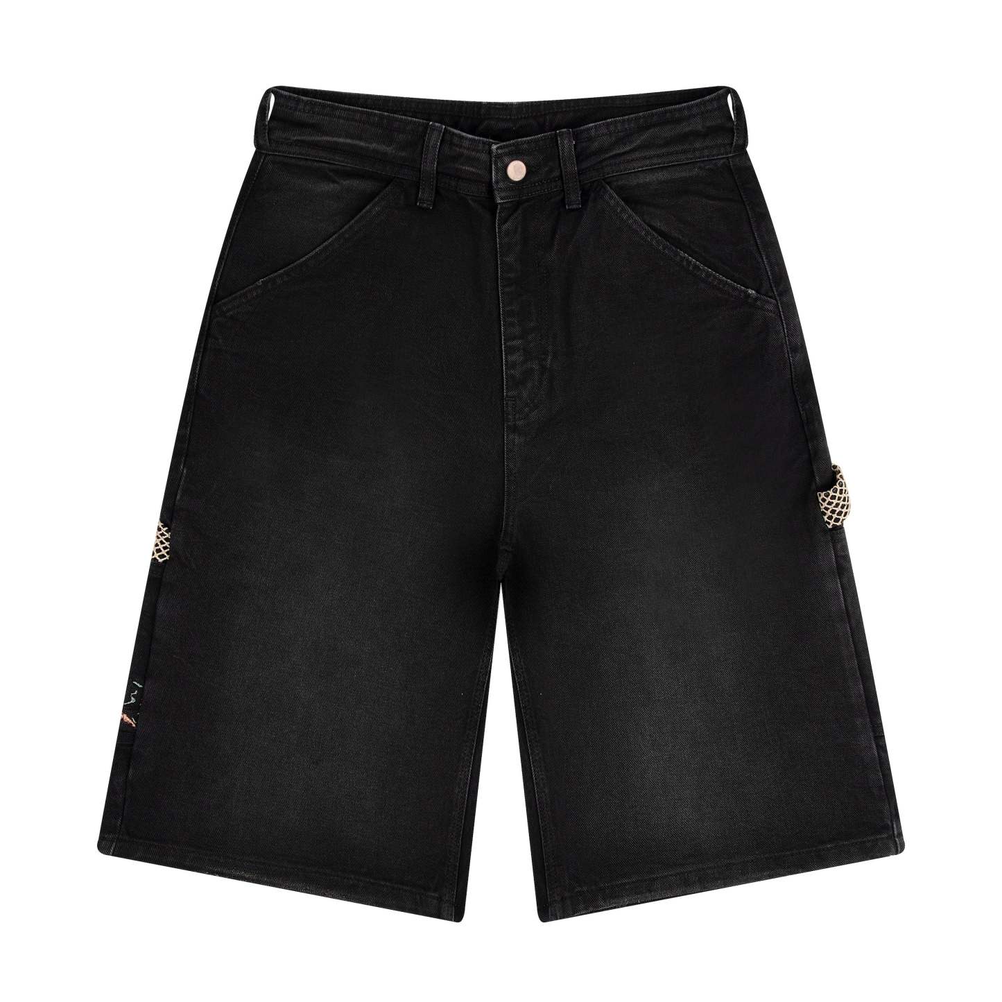 "lotus" Jorts black fishnet-Fineriform