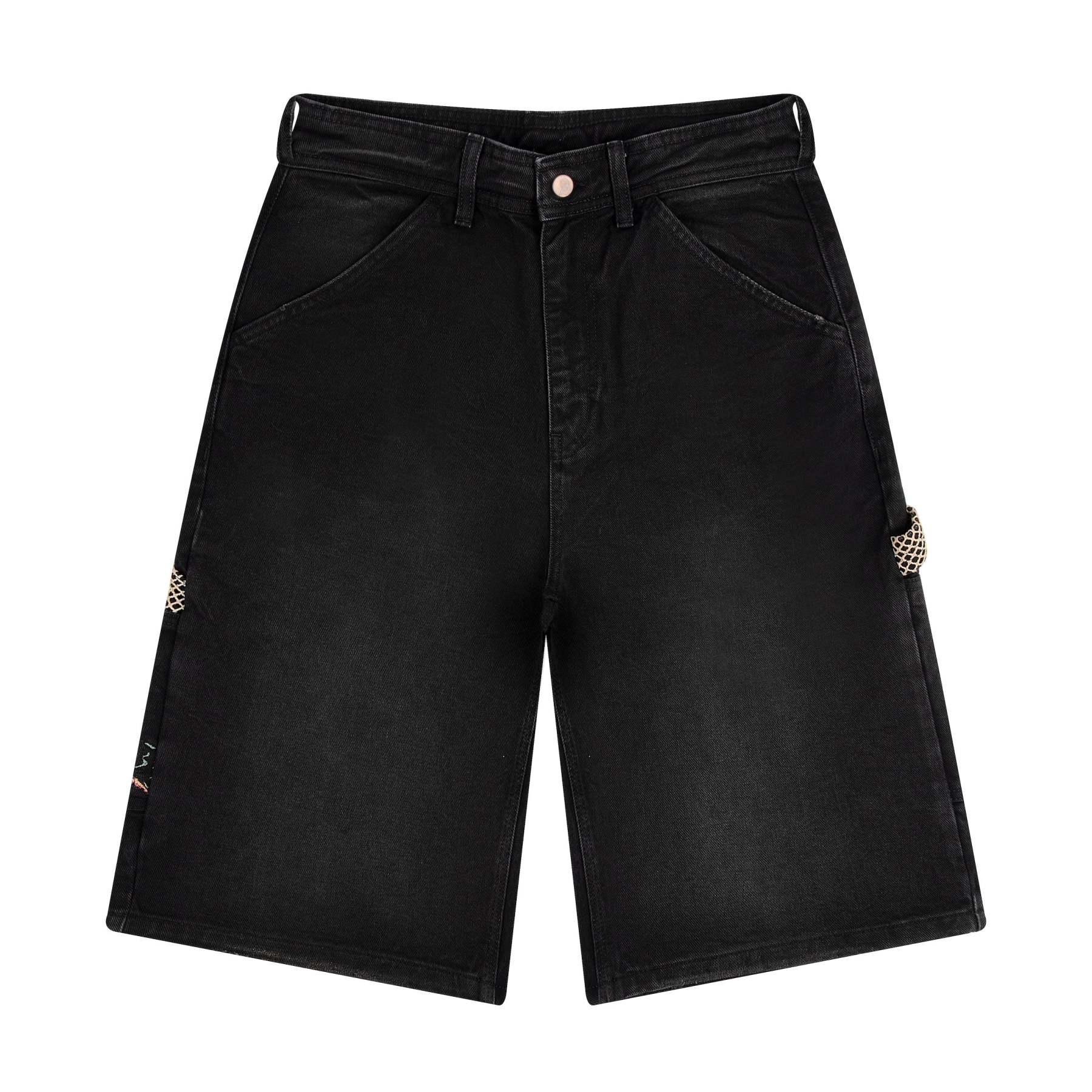 "lotus" Jorts black fishnet-Fineriform