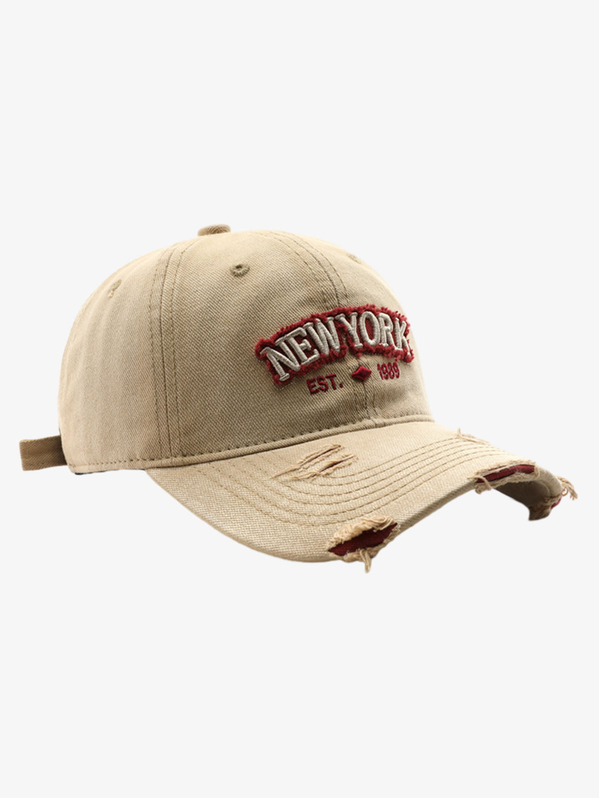 Vintage Washed Distressed Letter Embroidery Baseball Cap-Fineriform
