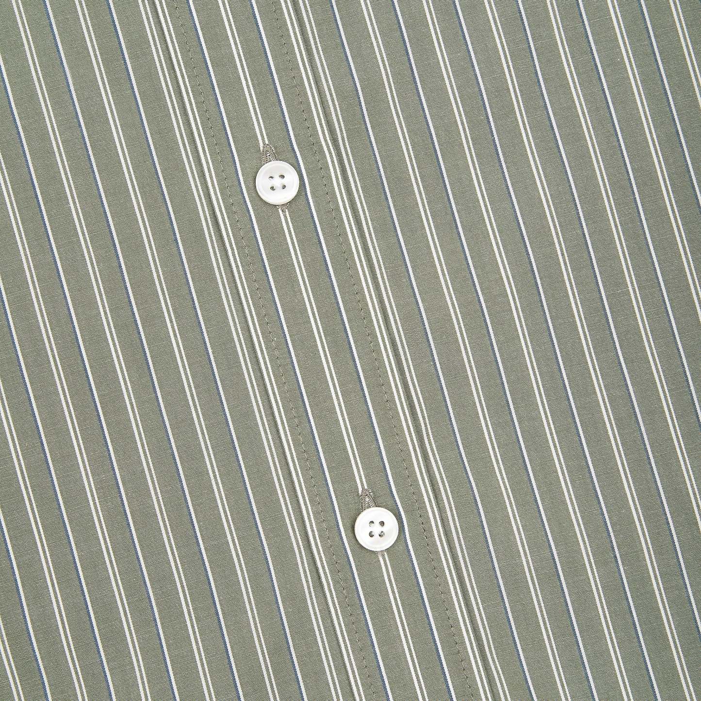 "garden of eden" green-white striped Shirt-Fineriform
