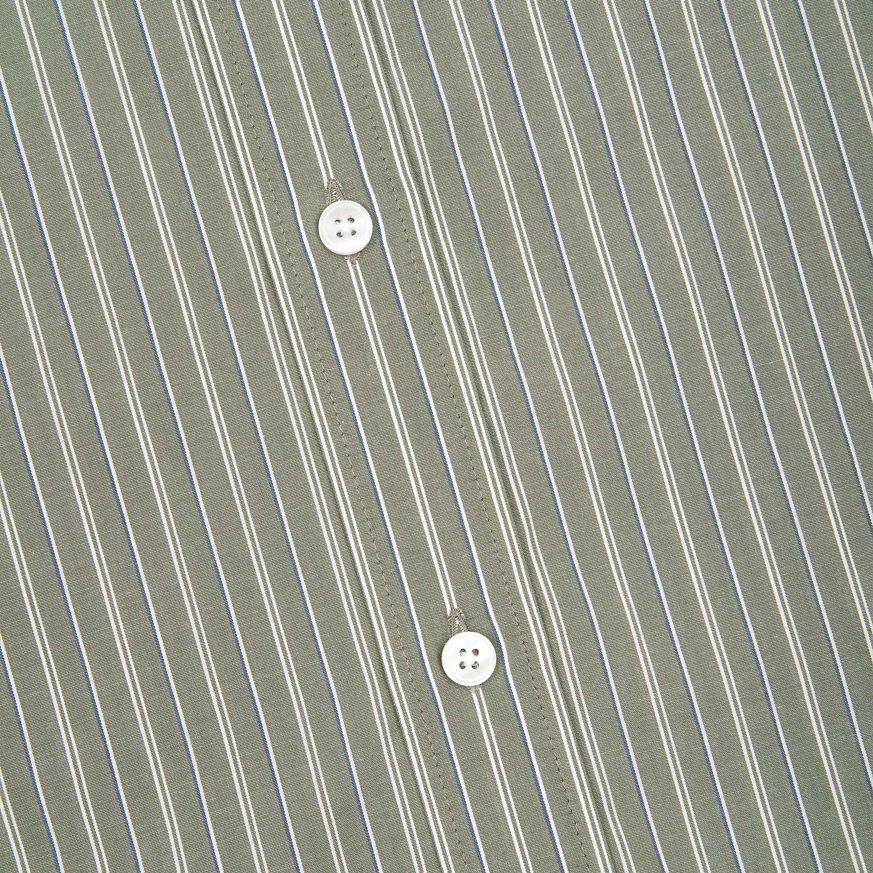"garden of eden" green-white striped Shirt-Fineriform