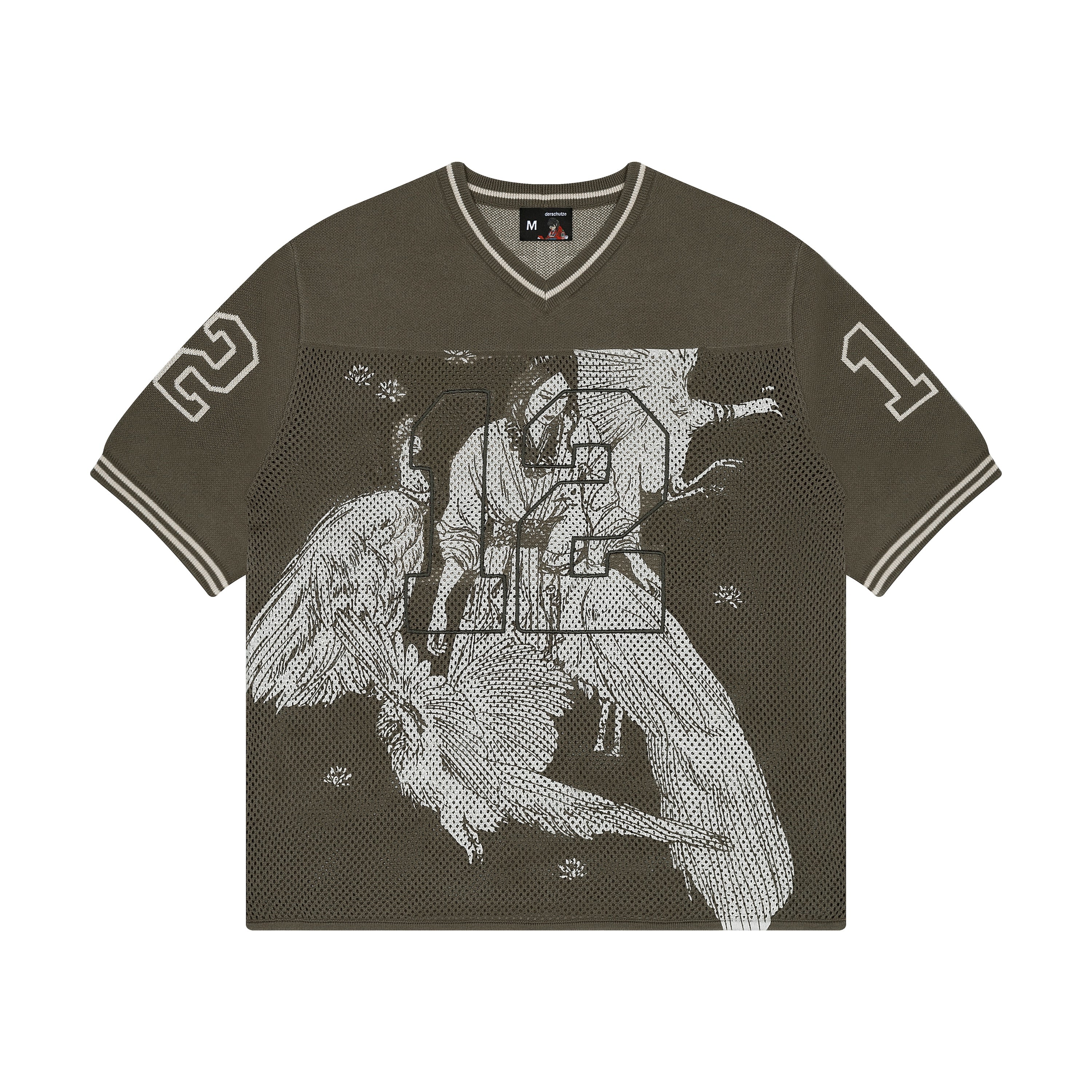 "sashiko v2" knit jersey brown-Fineriform