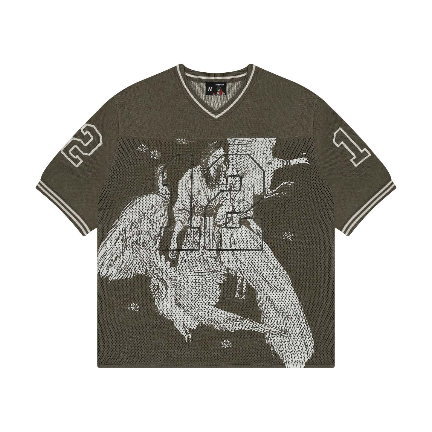 "sashiko v2" knit jersey brown-Fineriform