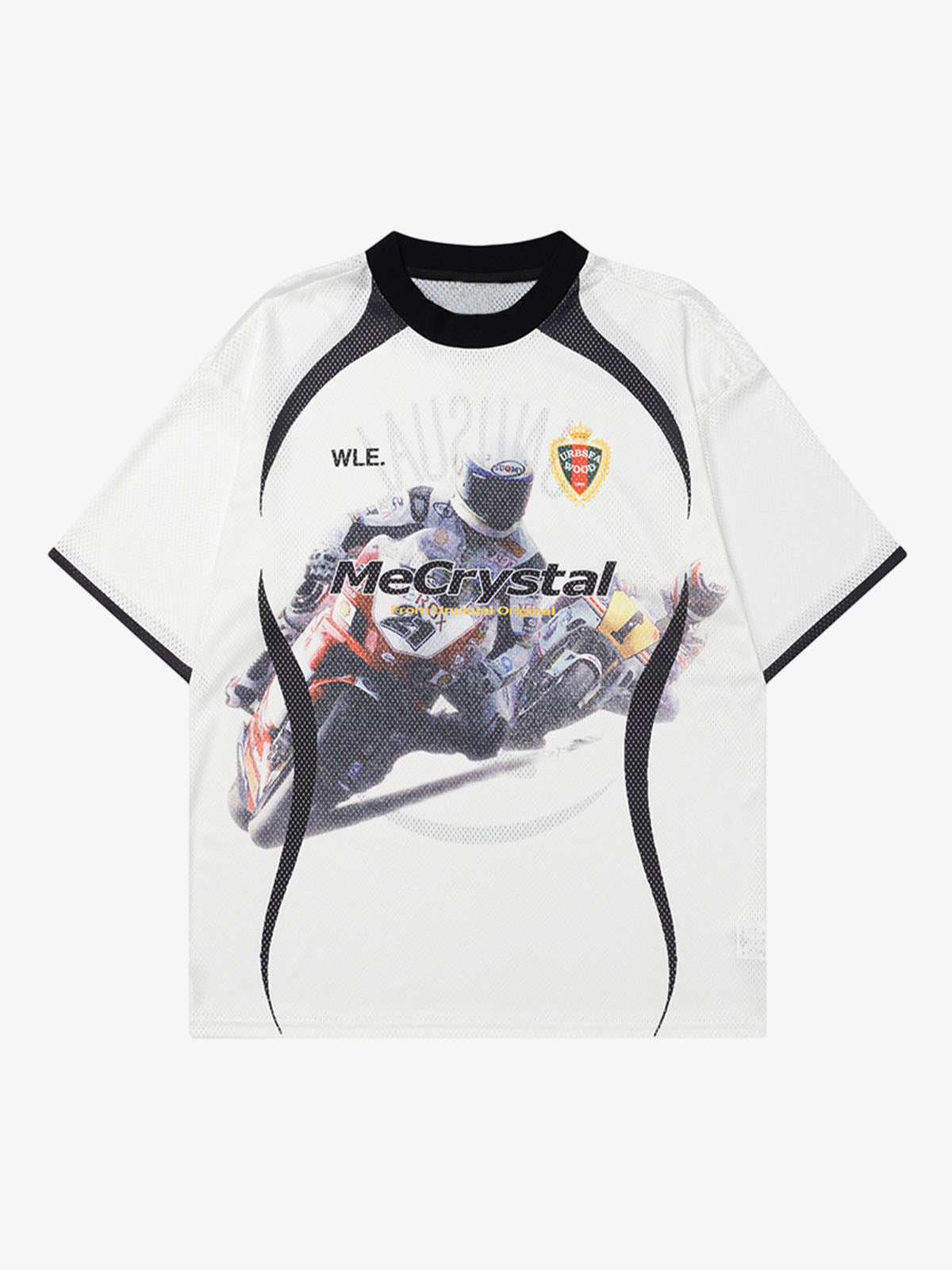 Motorcycle Racing Character Print Short-Sleeved T-Shirt-Fineriform