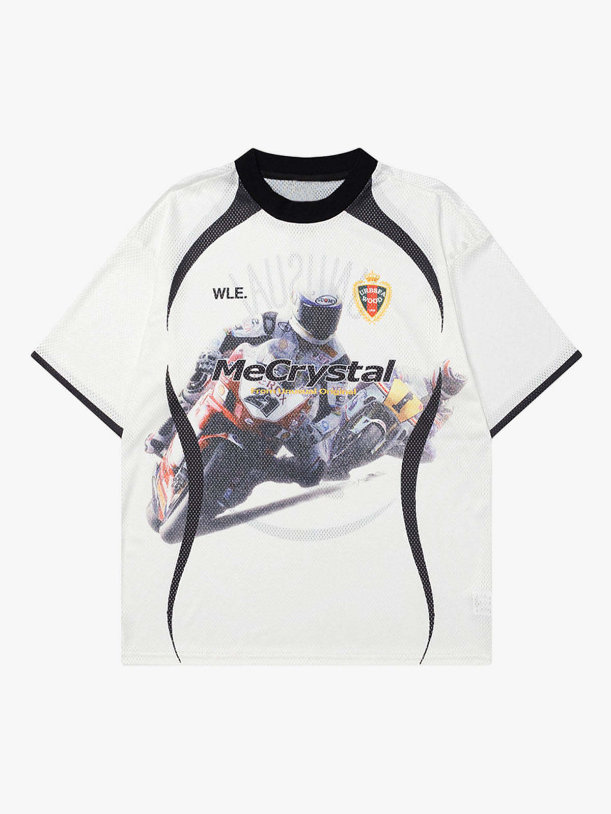 Motorcycle Racing Character Print Short-Sleeved T-Shirt-Fineriform