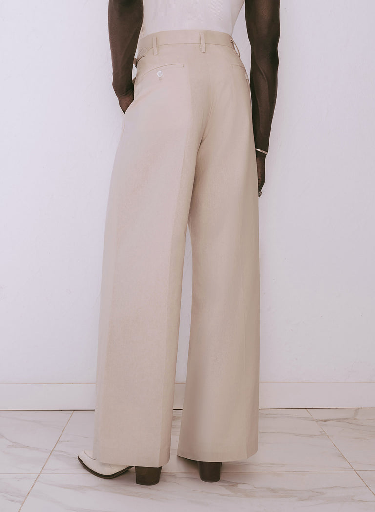High Waisted Side Buckle Flare Trousers-Fineriform