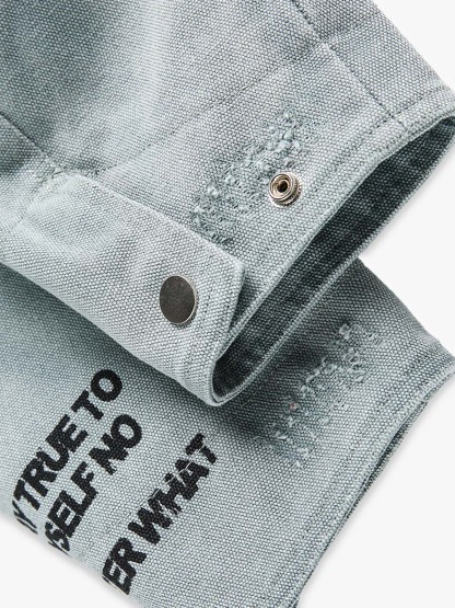 Vintage Washed Distressed Barn Work Jacket-Fineriform