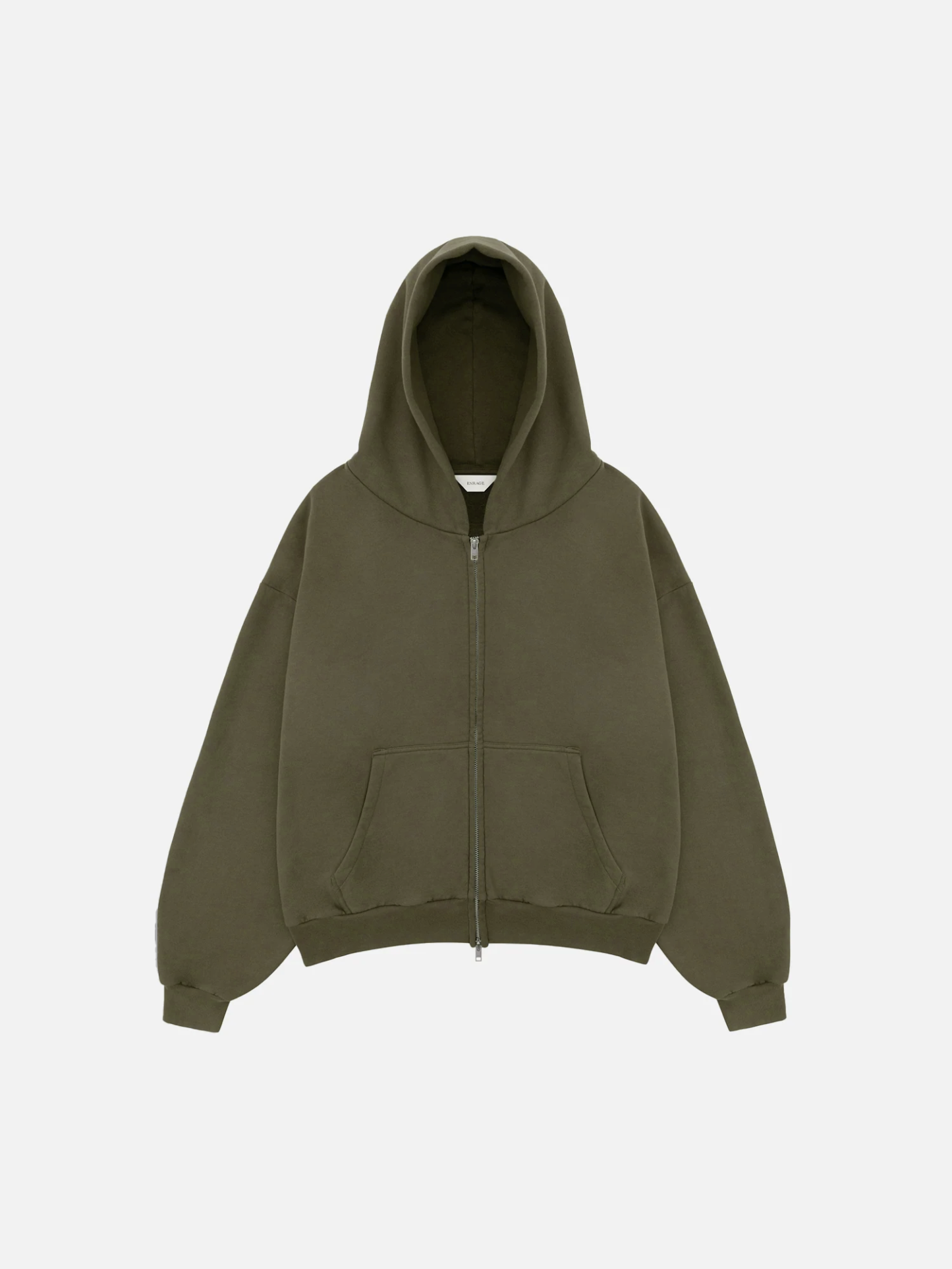 THE BLANC ZIP HOODIE - VINTAGE ARMY GREEN-Fineriform