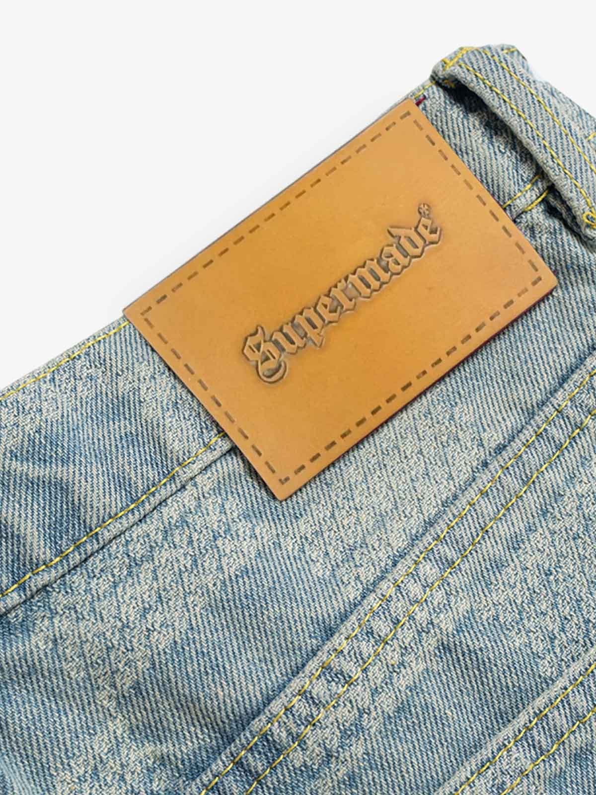 Checkerboard Distressed Jeans-Fineriform