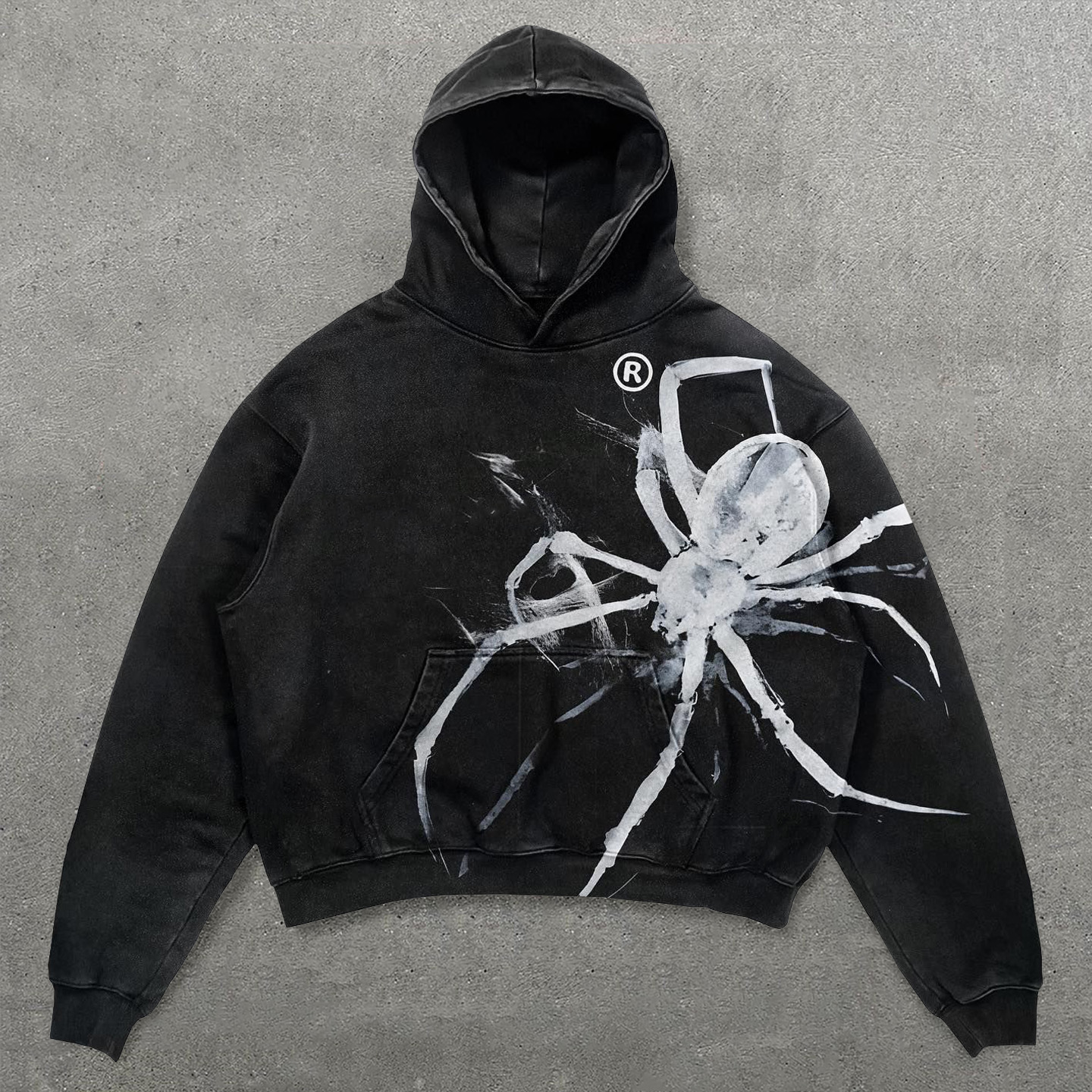 Spider Print Long Sleeve Hoodies-Fineriform