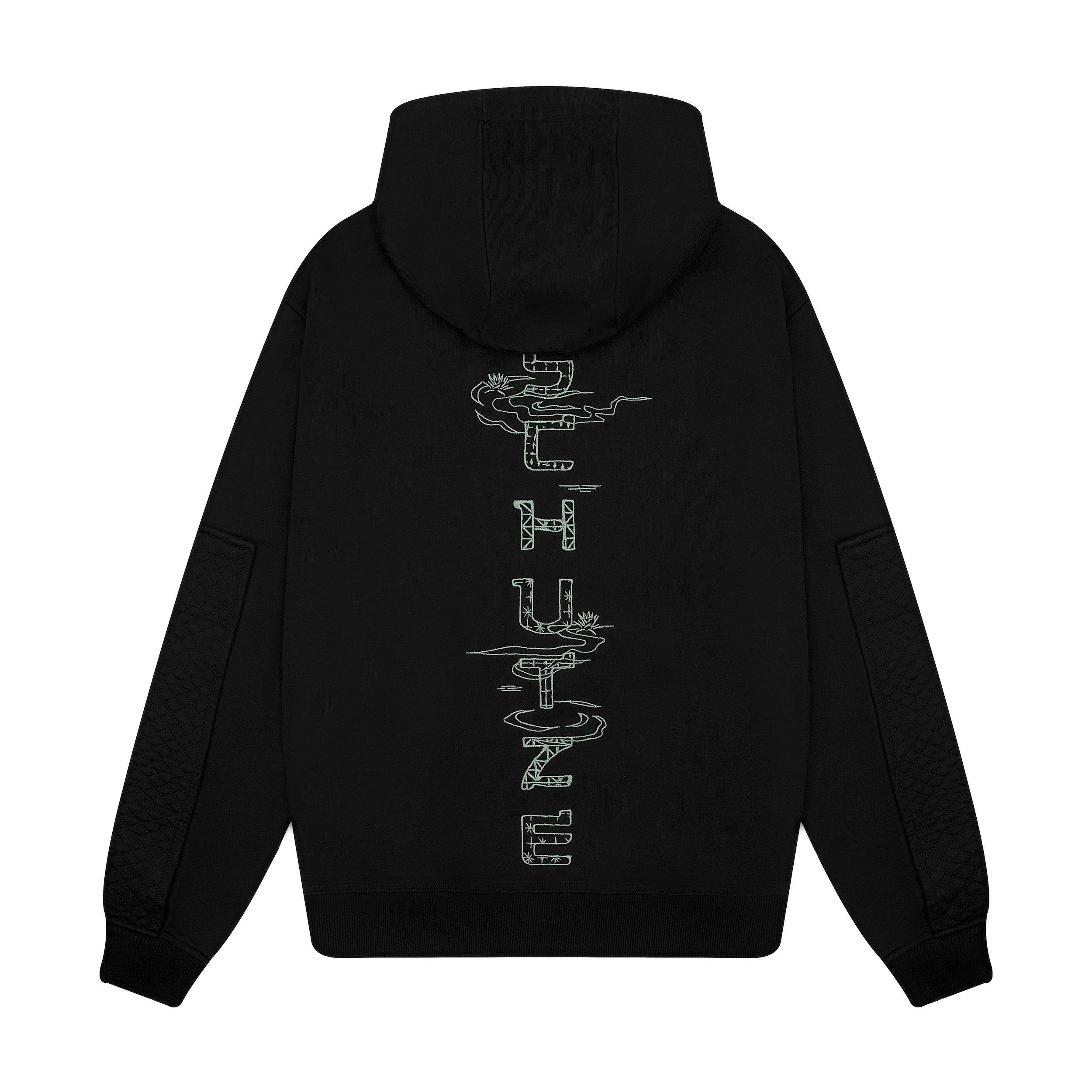 "sashiko" Hoodie black-Fineriform