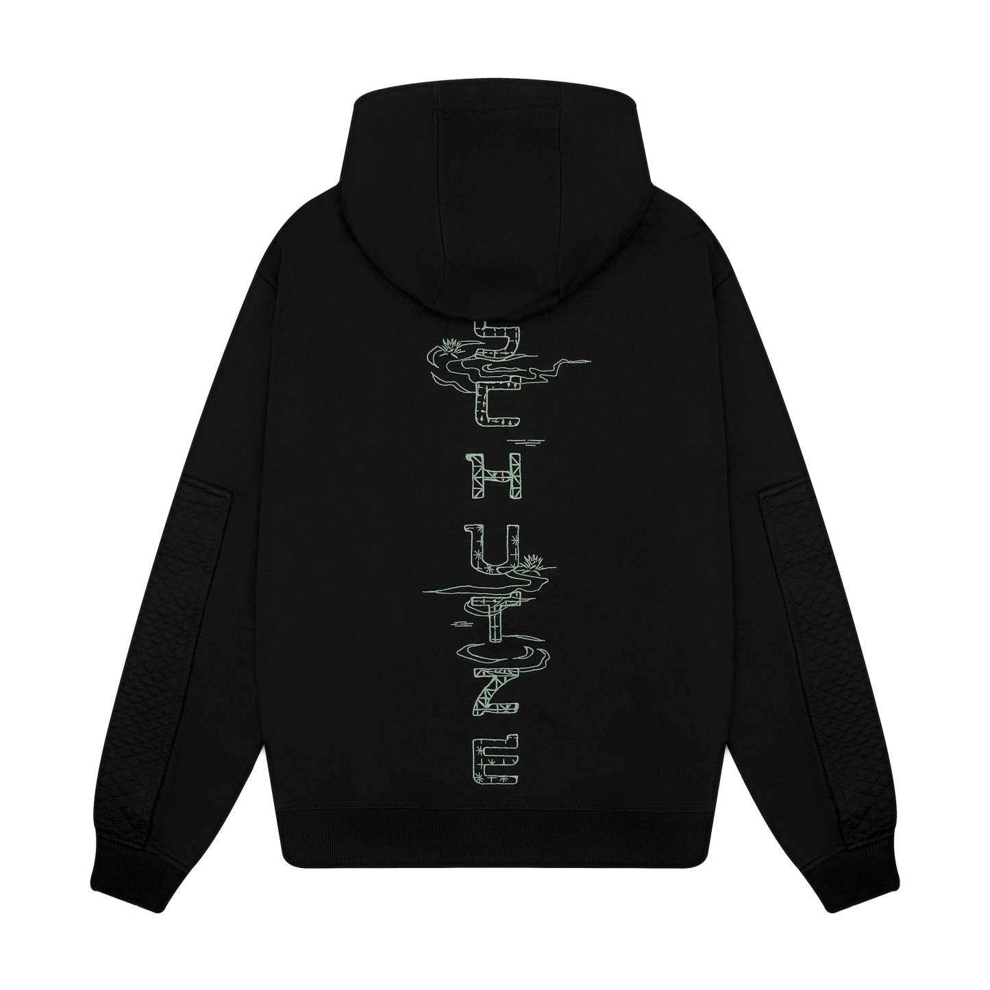"sashiko" Hoodie black-Fineriform