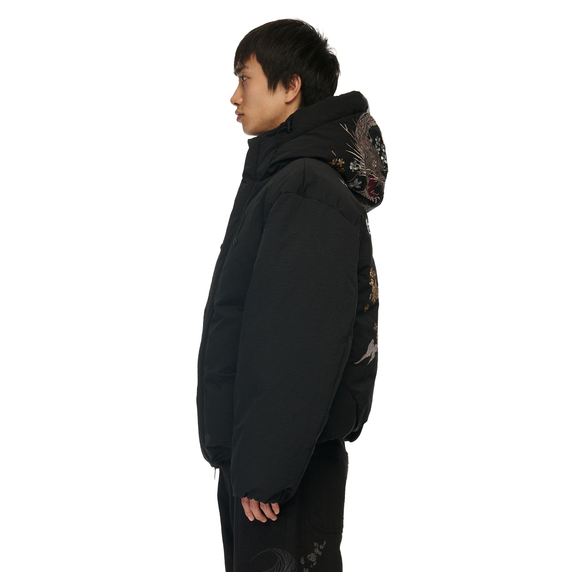 "yakuza" down Puffer jacket black-Fineriform